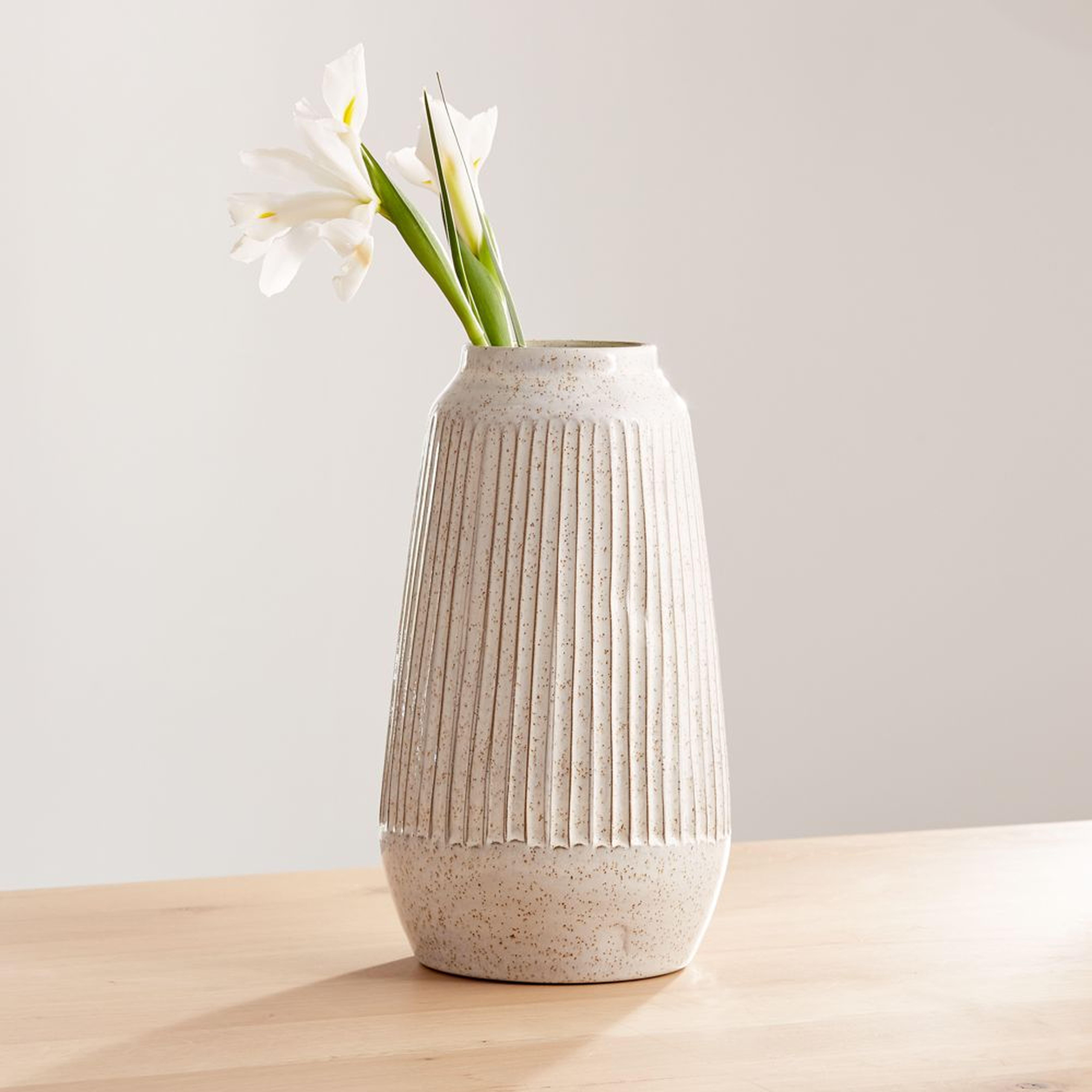 Mara Cream Vase Large - Crate and Barrel