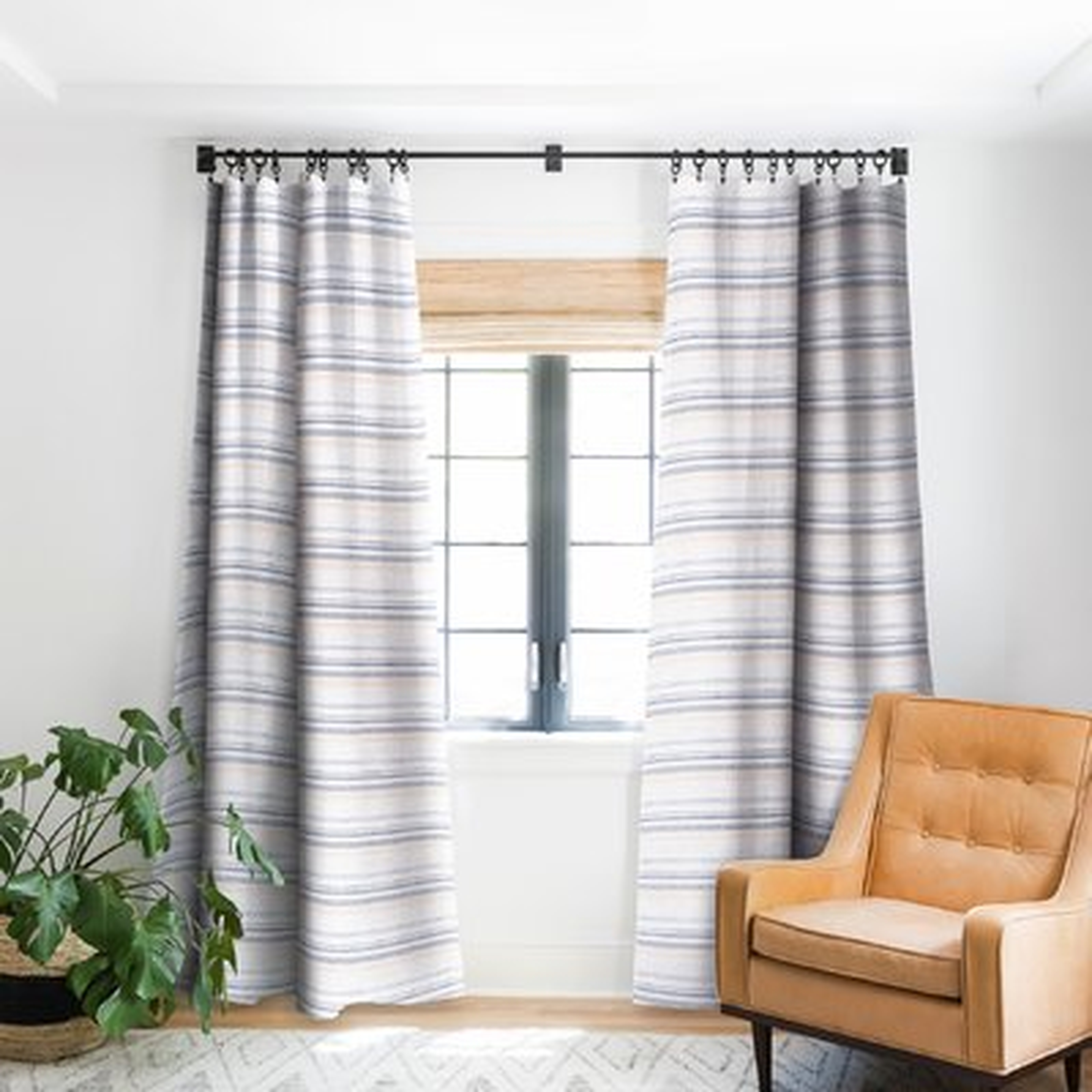 Holli Zollinger French Linen Striped Rob Pocket Single Curtain Panel - Birch Lane