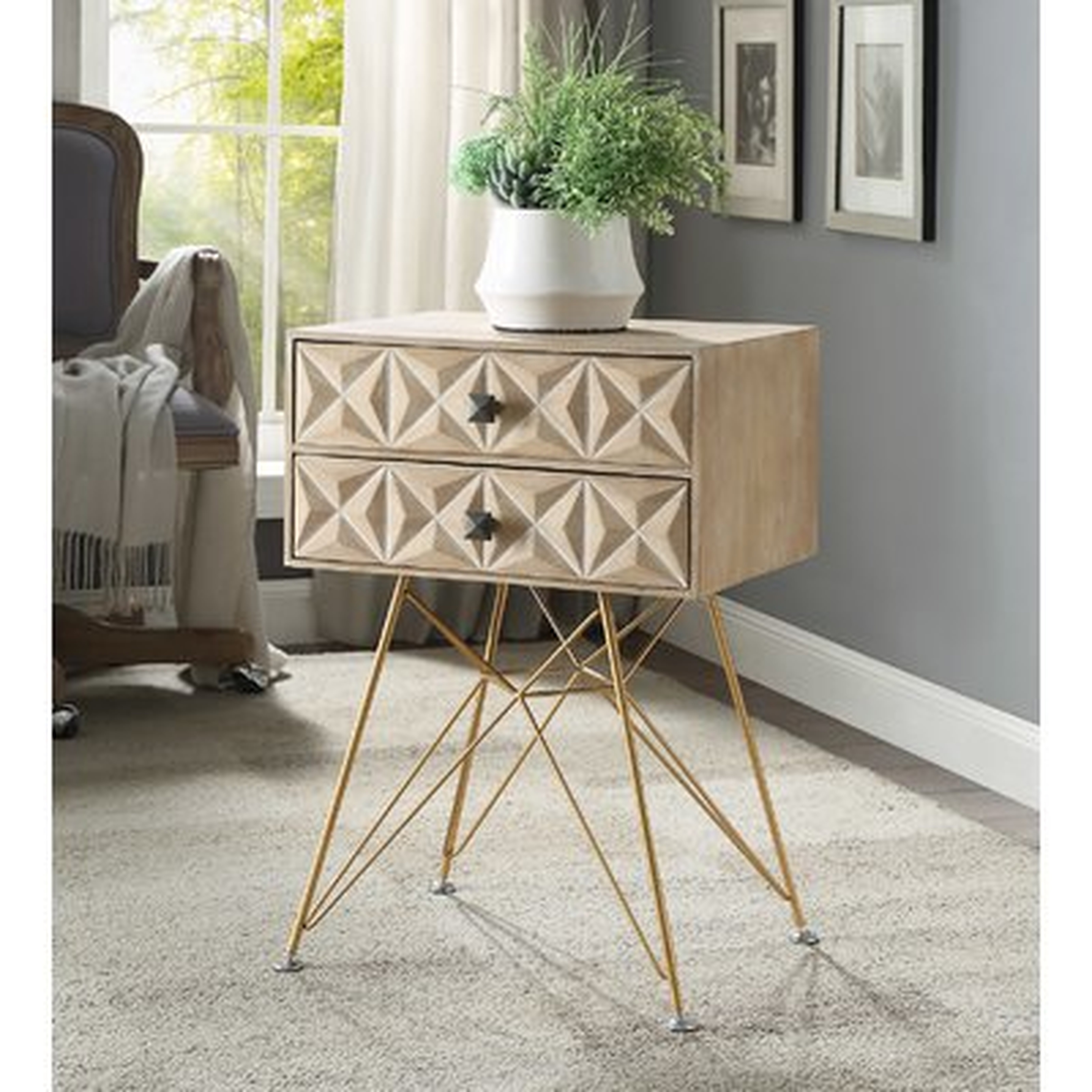 Bandit Two Drawer Accent Table - Wayfair