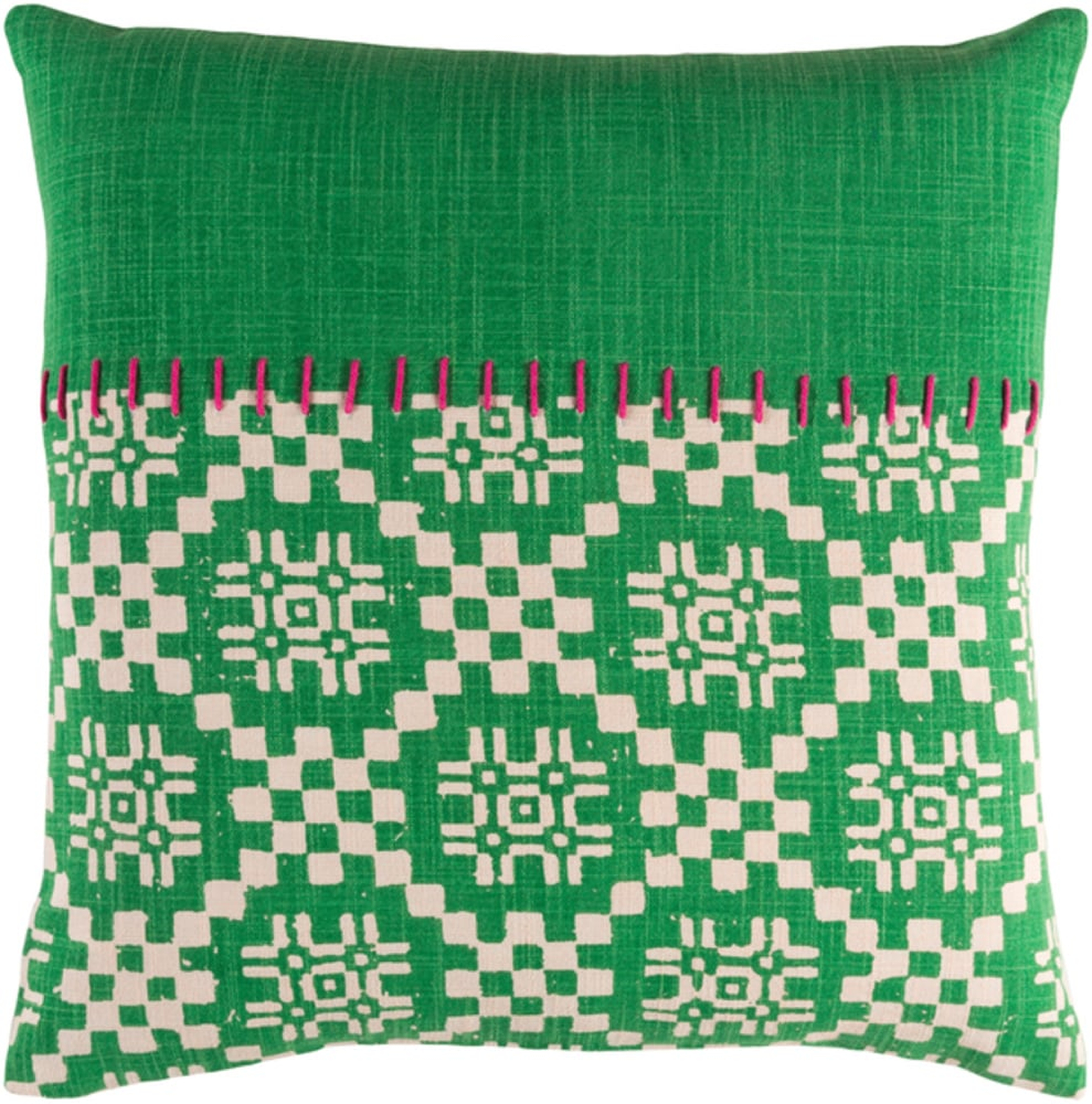 Delray DEA-001 20"L x 20"W Down Filled Pillow - Surya