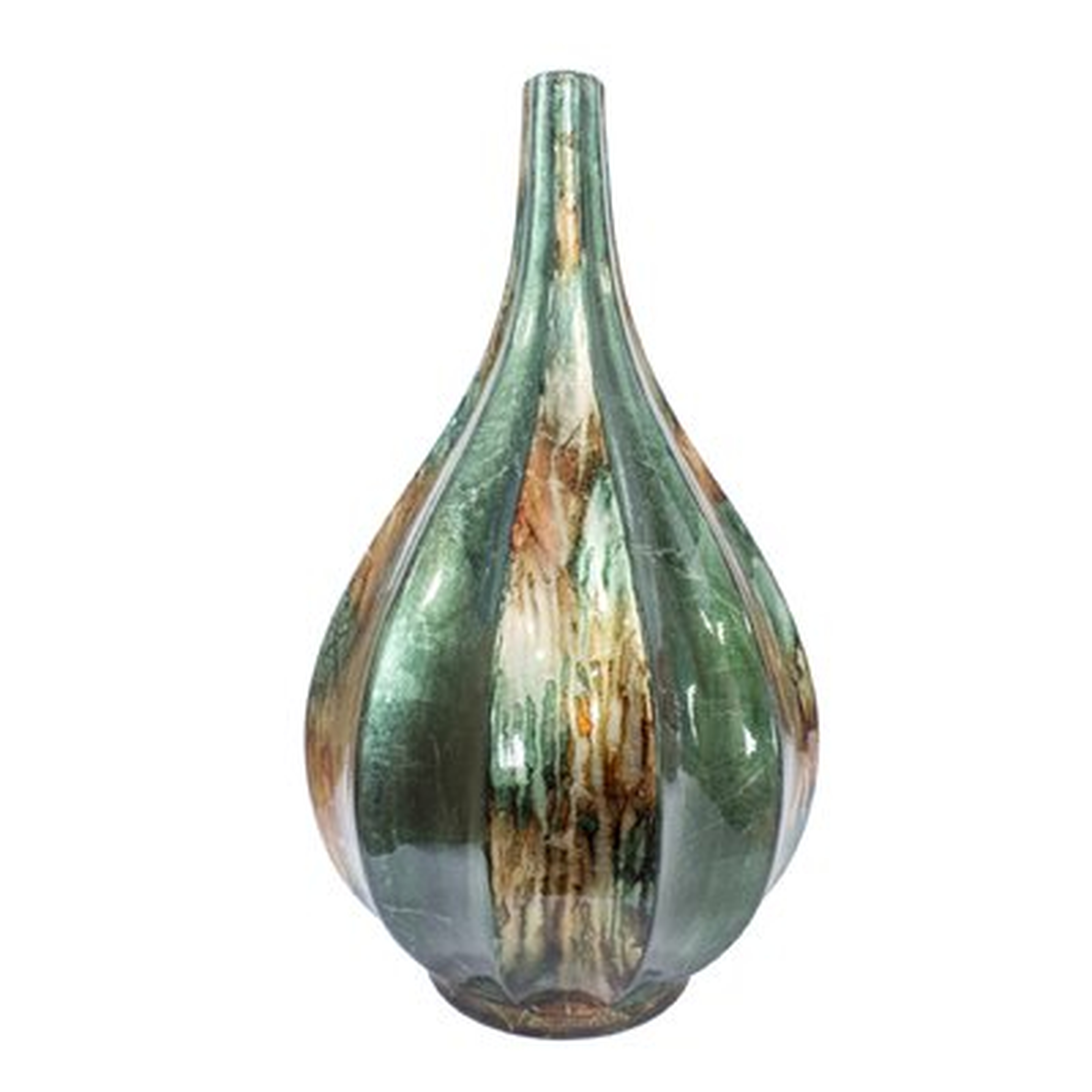 Gidney Foiled and Lacquered Ceramic Ridged Teardrop Floor Vase - Wayfair