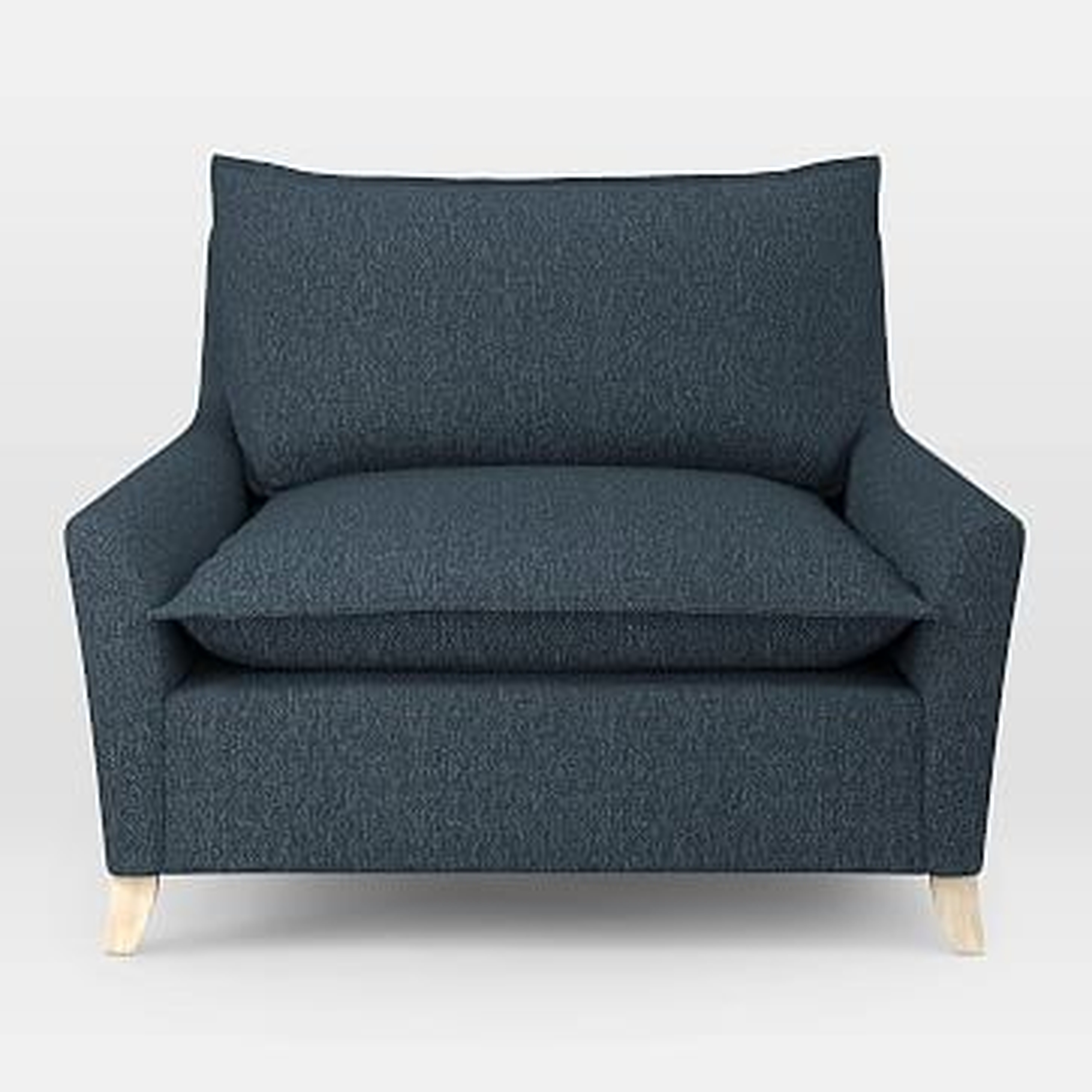 Bliss Down-Filled Chair-and-a-Half, Twill, Indigo - West Elm