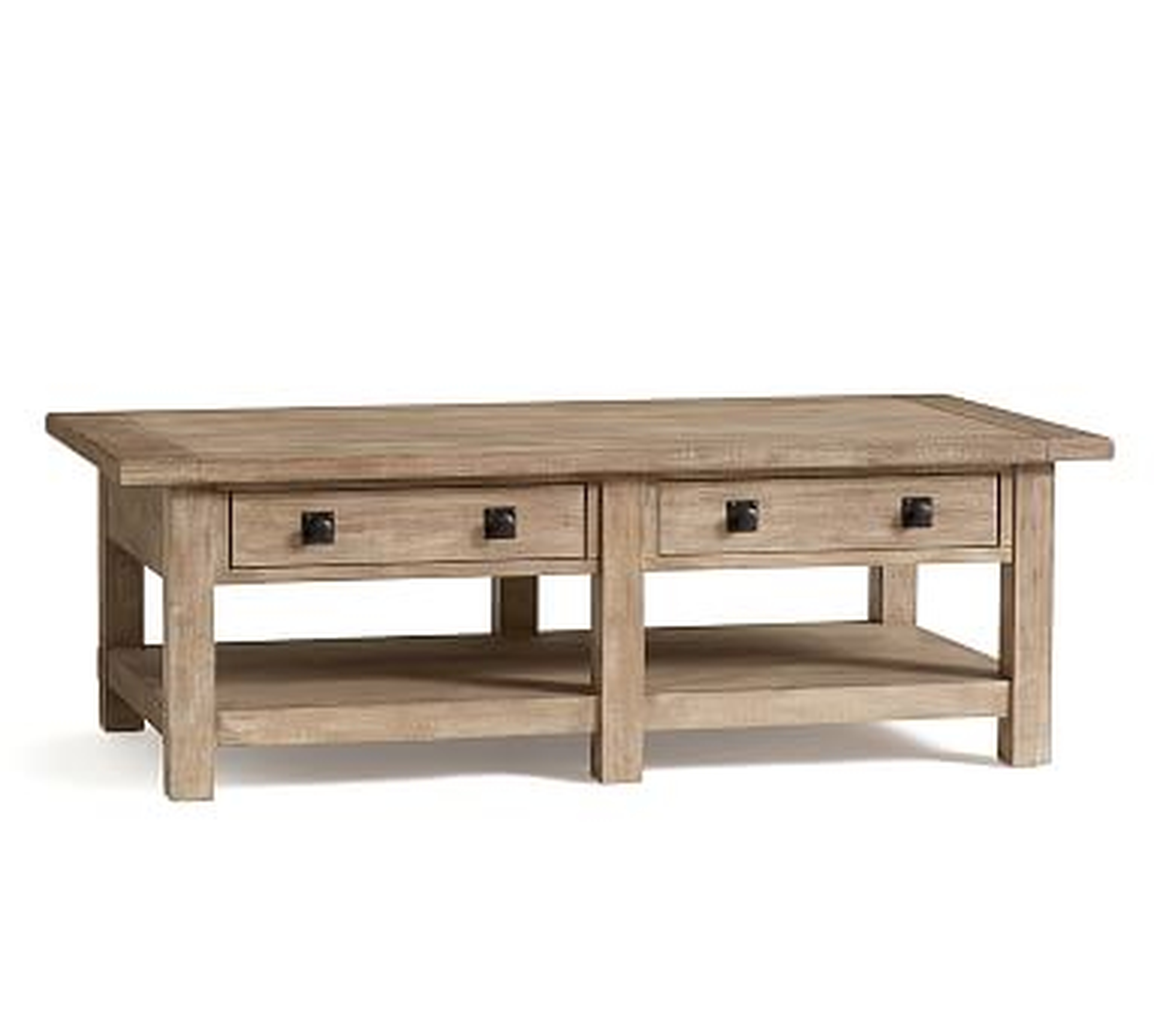 Benchwright Rectangular Wood Coffee Table with Drawers, Seadrift, 54"L - Pottery Barn