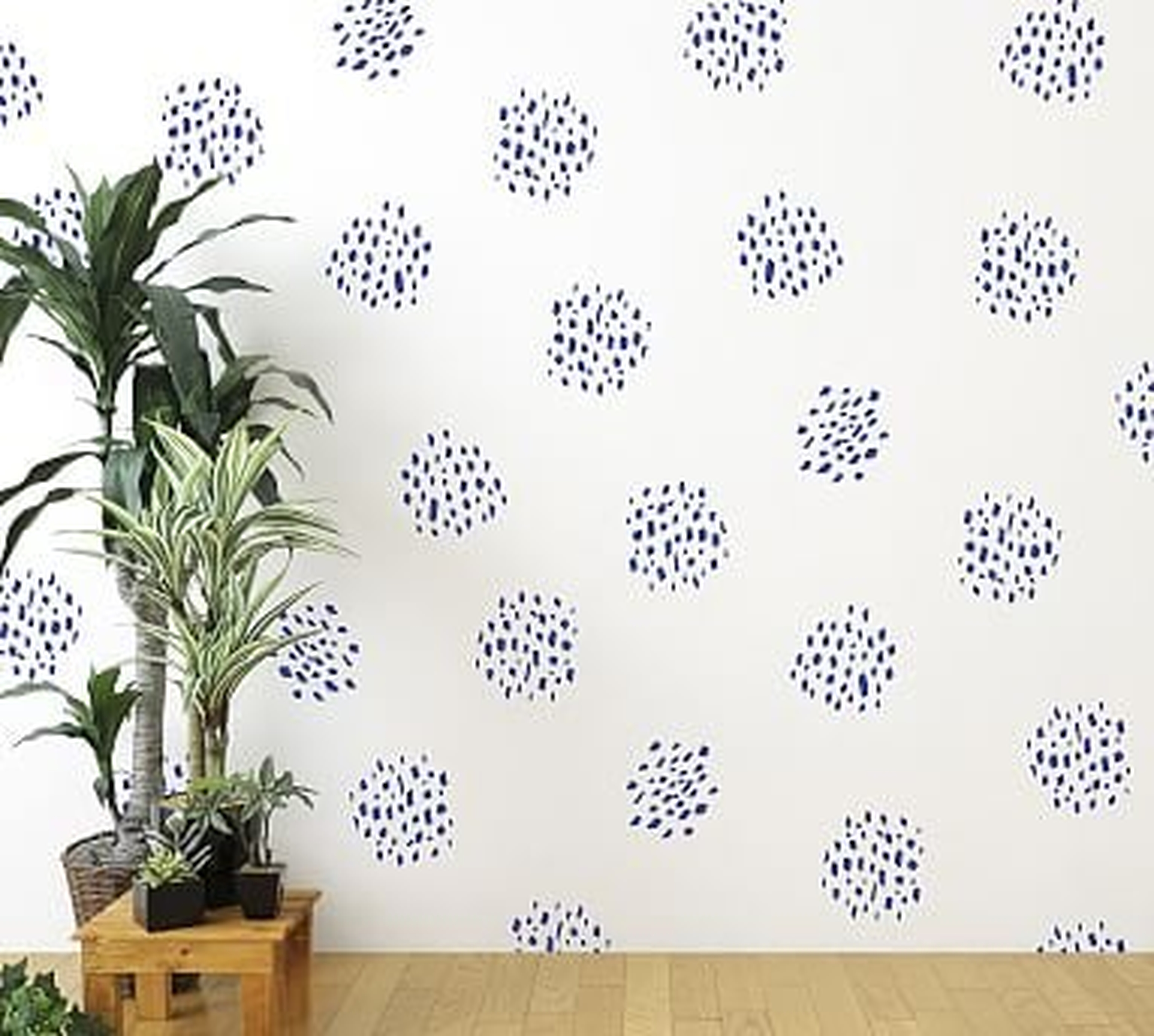 Dot Clusters Wall Decal, Dark Blue - Pottery Barn