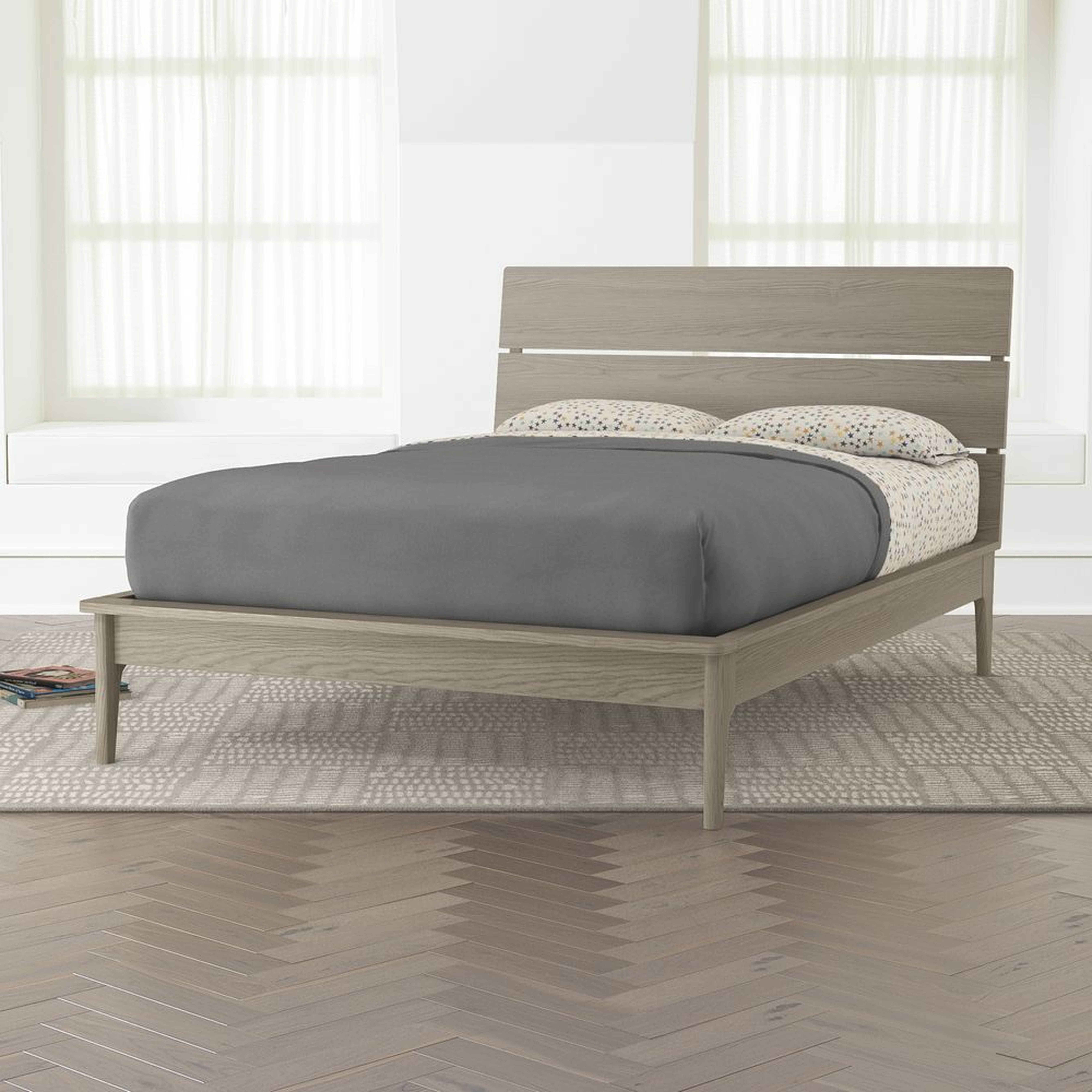 Wrightwood Grey Stain Full Bed - Crate and Barrel