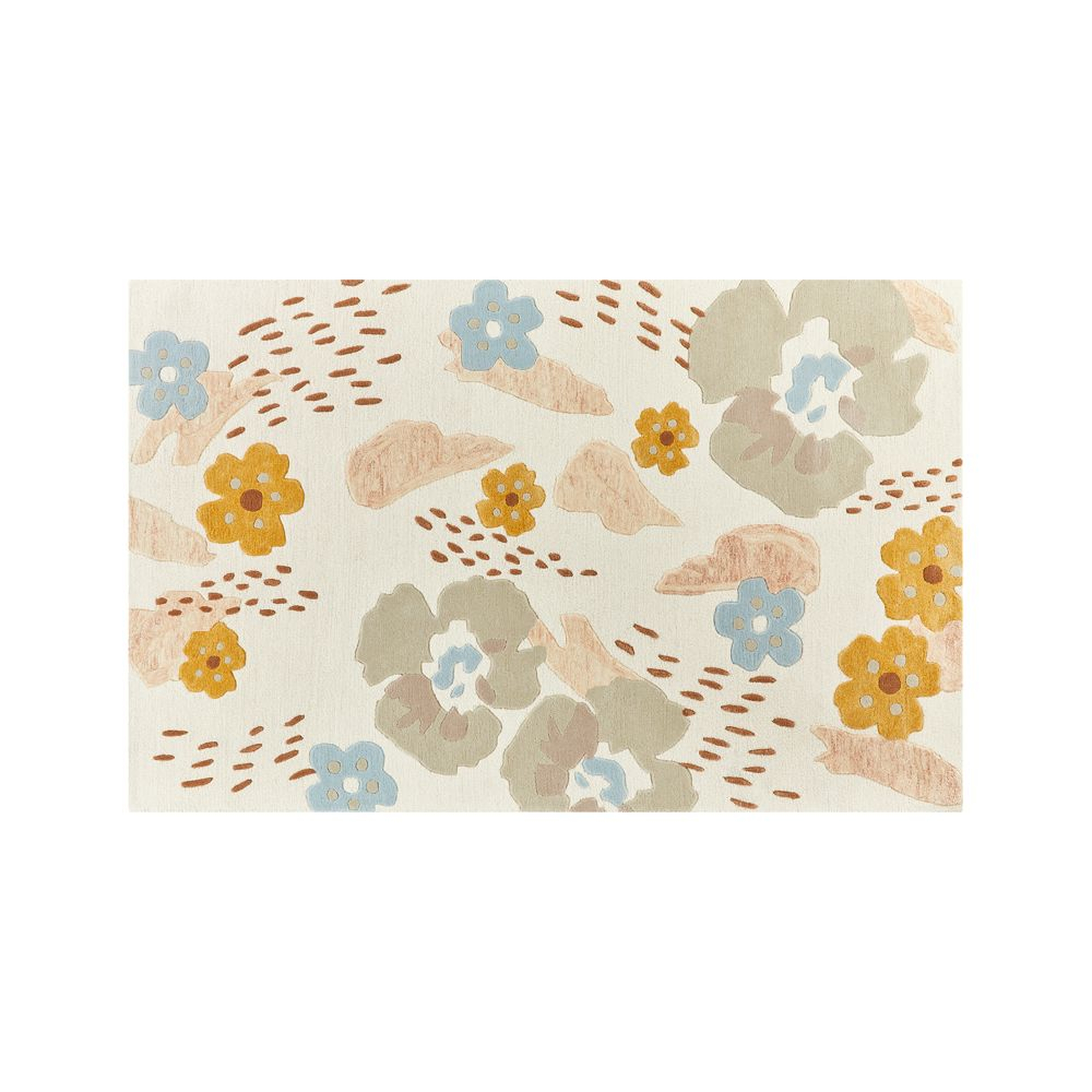 Modern Floral Rug 4'x6' - Crate and Barrel