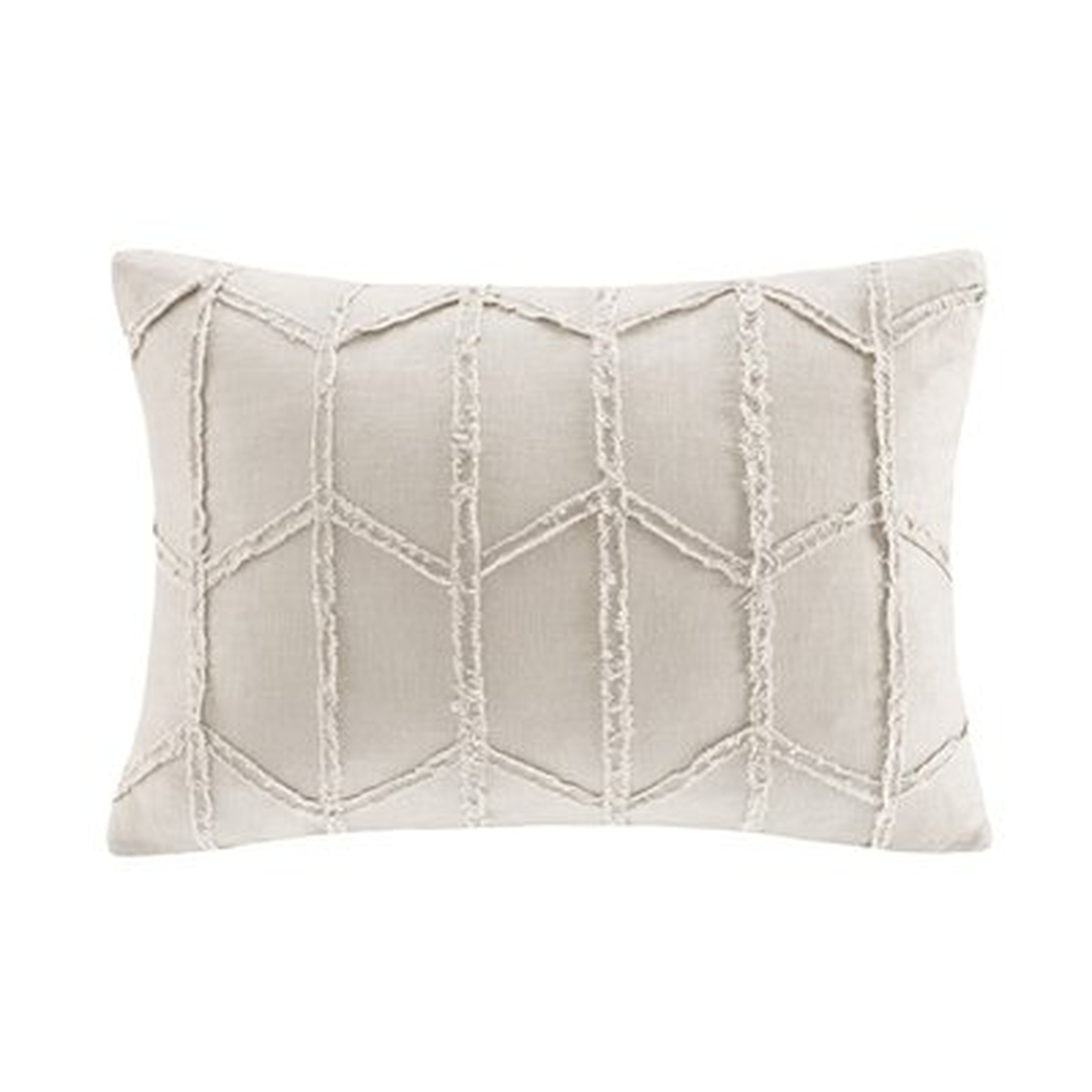 Frayed Linen Geometric Lumbar Pillow - Birch Lane