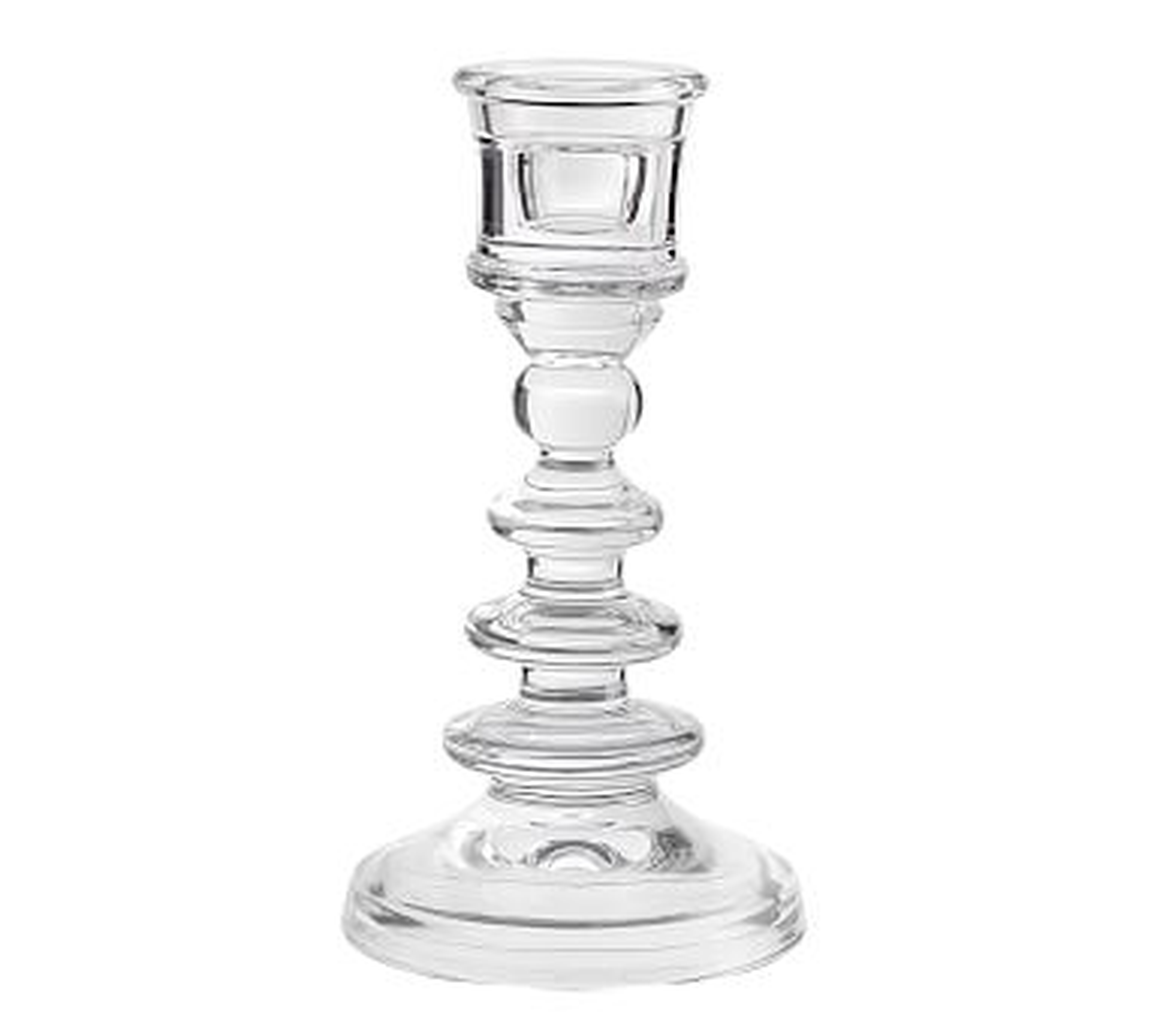 Harper Stacked Glass Taper Candlesticks - Small - Pottery Barn