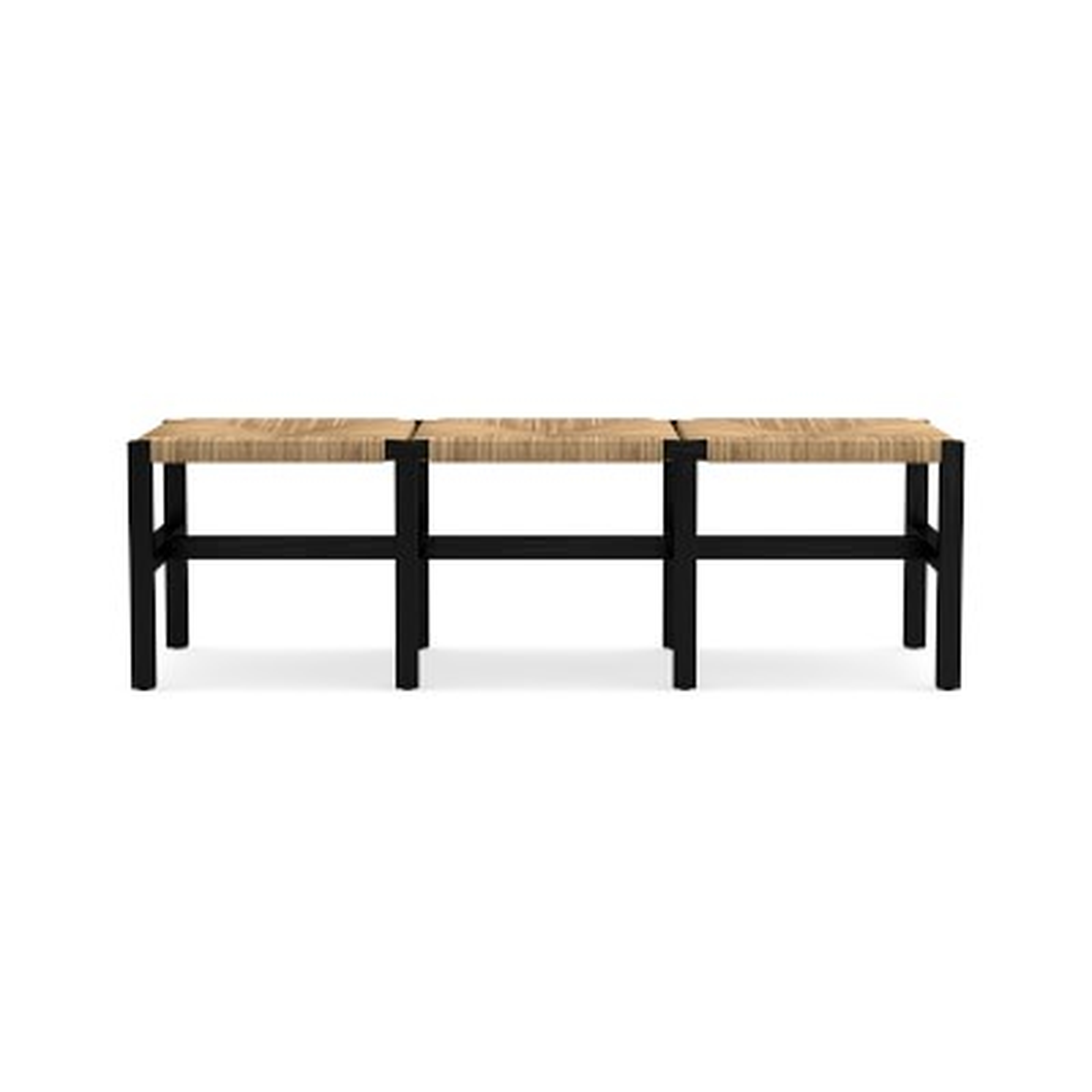 Newcomb Woven Rectangular Bench, Ebony Leg - Williams Sonoma