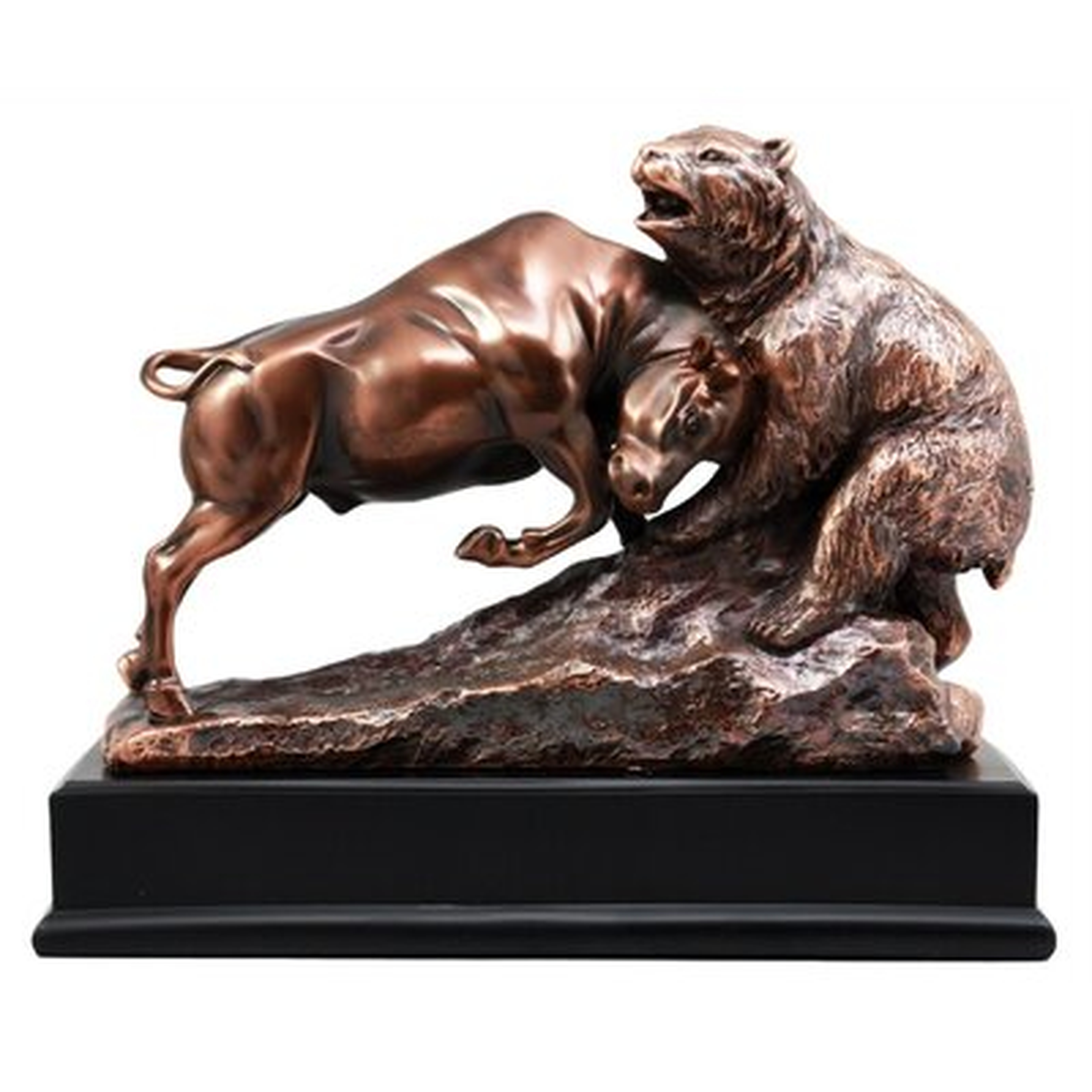 Hunnewell Wall Street Stock Market Charging Bull Thrusting Bear Figurine - Wayfair