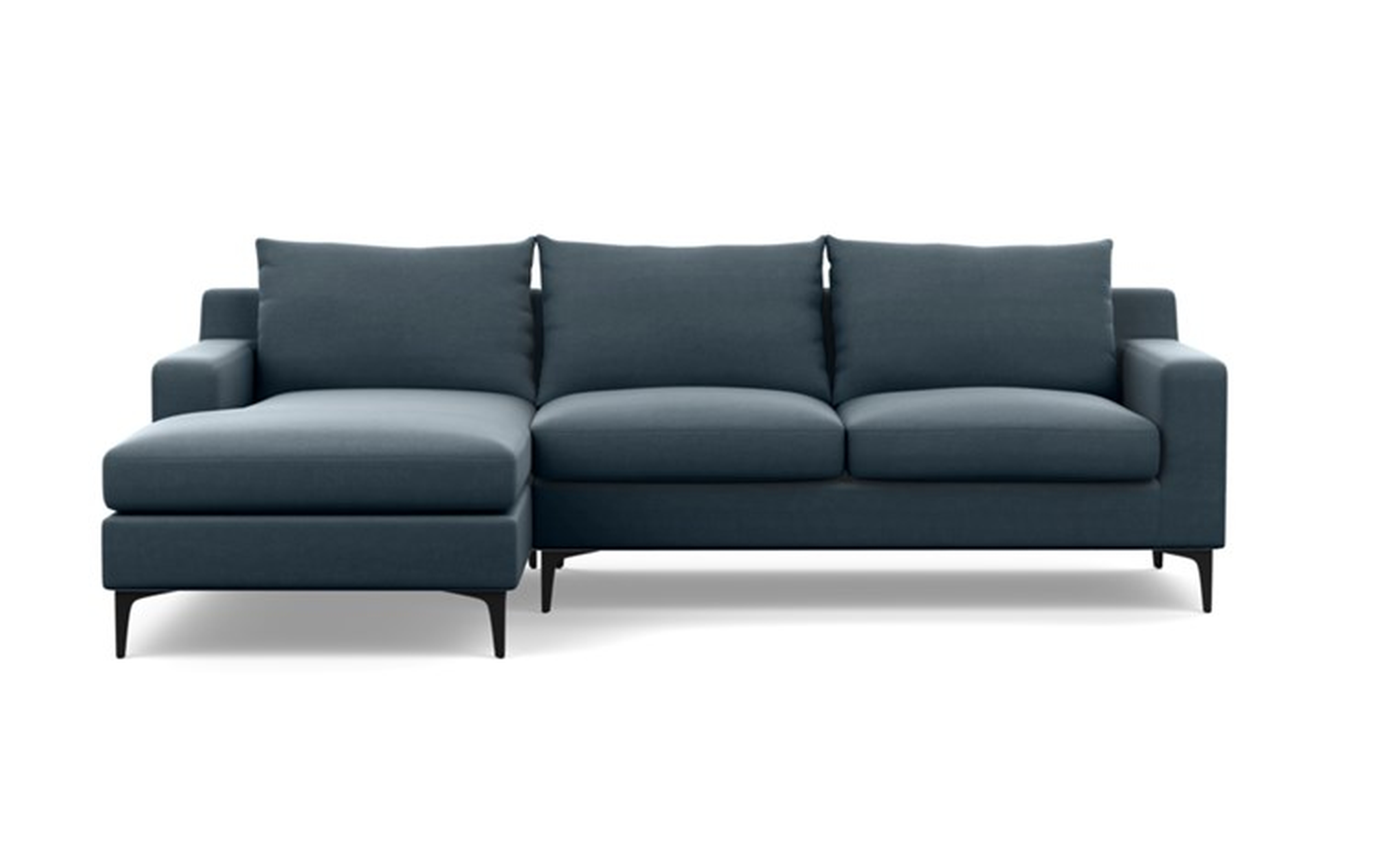 Sloan Chaise Sectional with Aegean Fabric and Matte Black legs - Interior Define