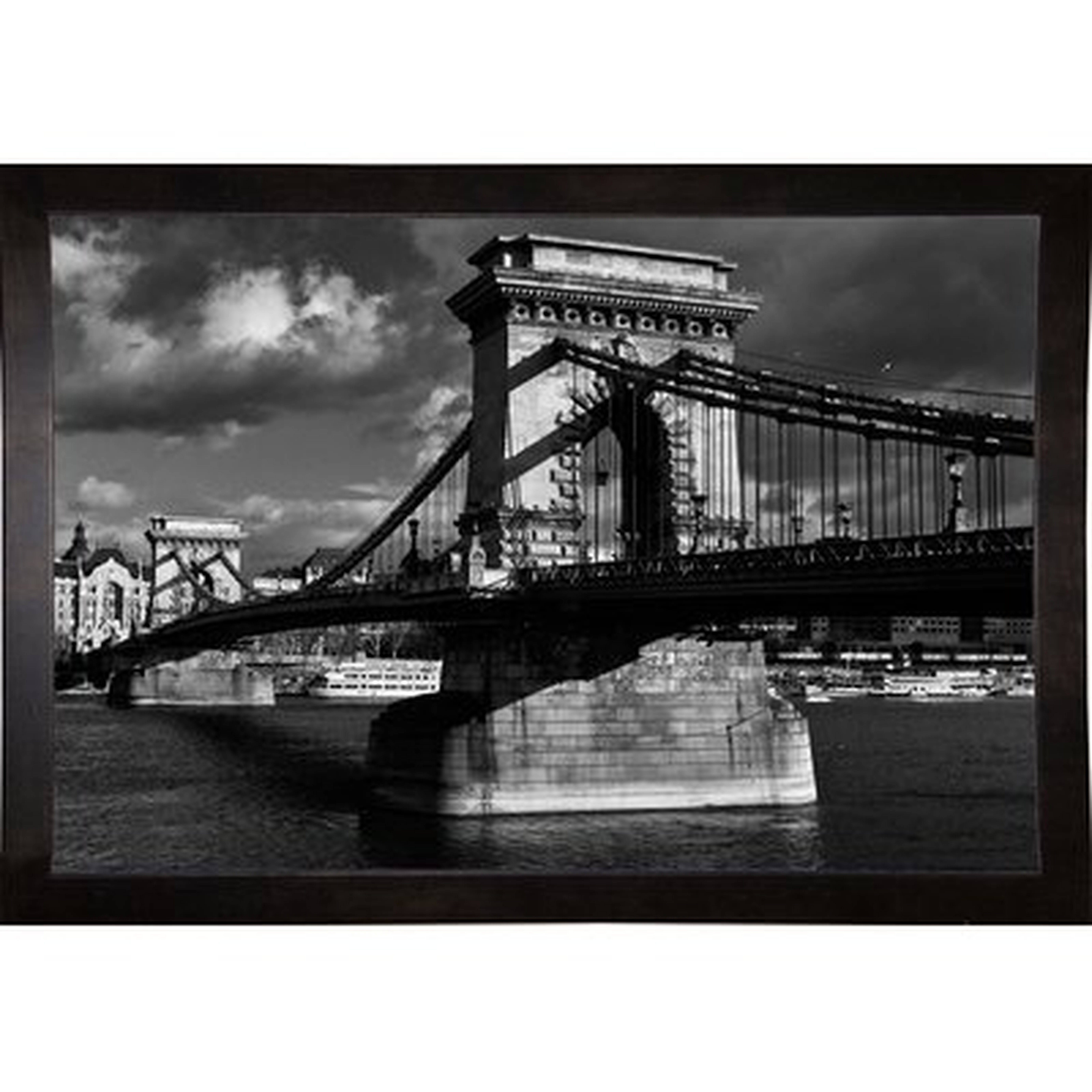 'Budapest Chain Bridge Black and White' Photographic Print - Wayfair