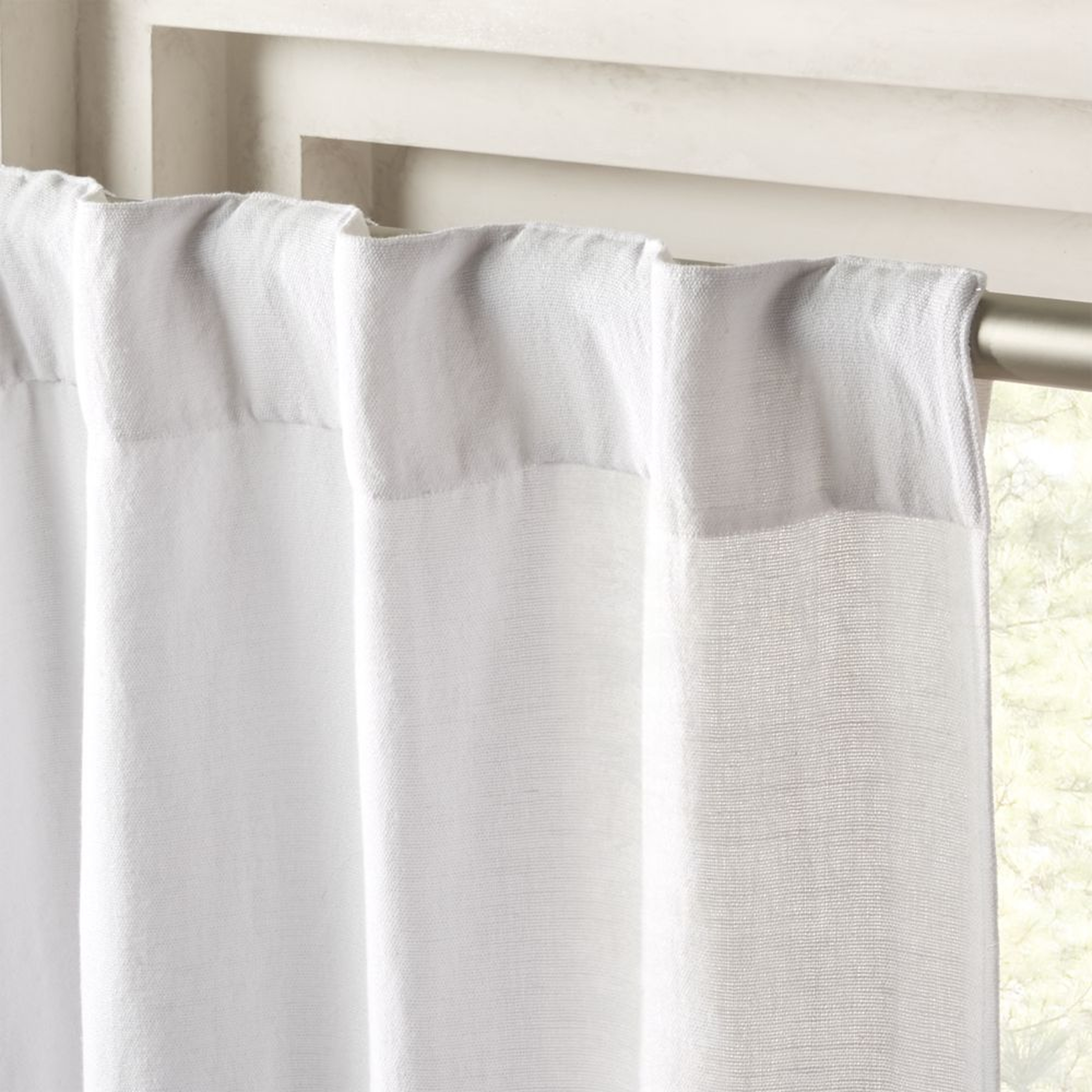 Weekendr White Chambray Curtain Panel 48"x108" - CB2