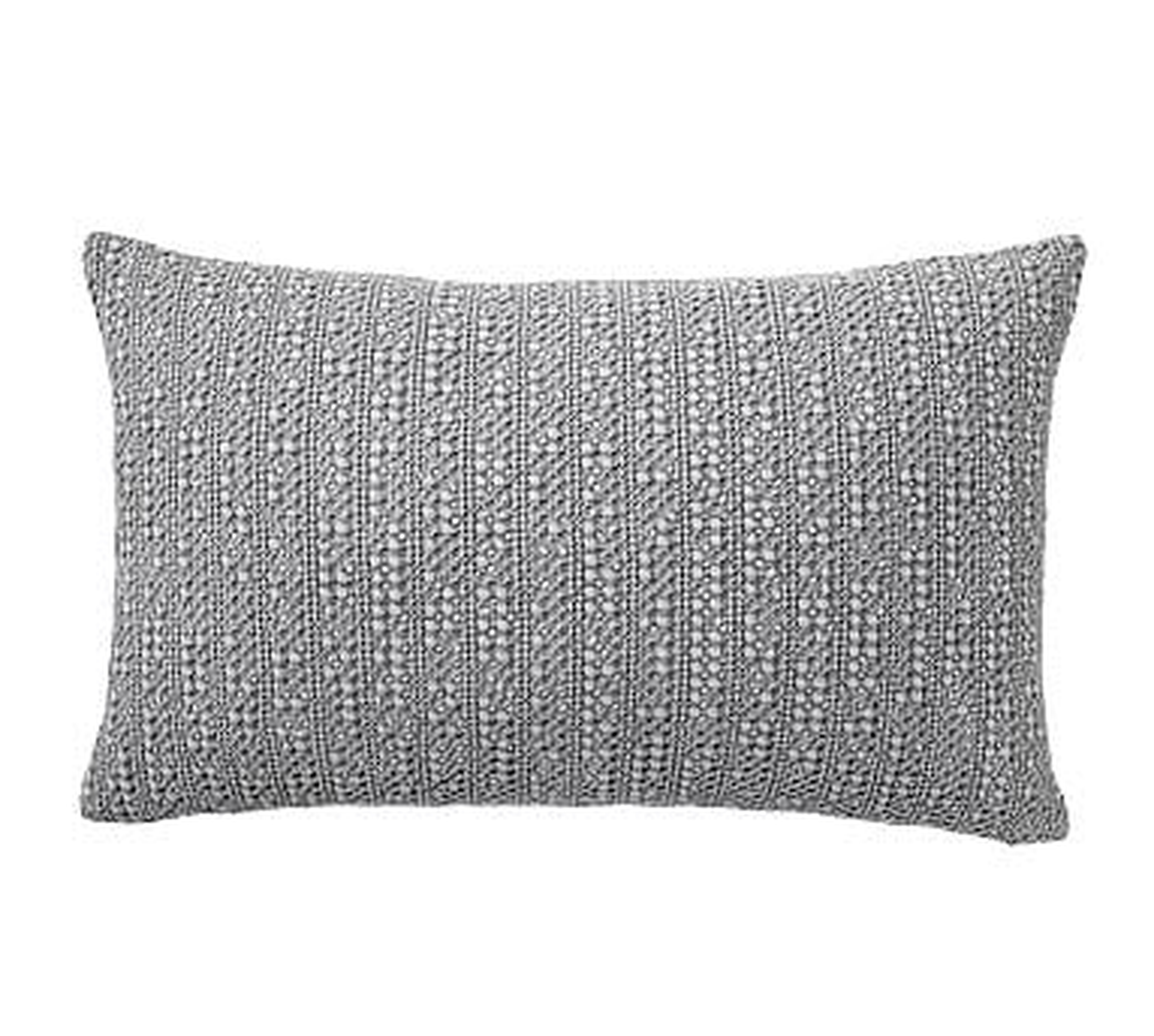 Honeycomb Lumbar Pillow Cover, 16 x 26", Flagstone - Pottery Barn