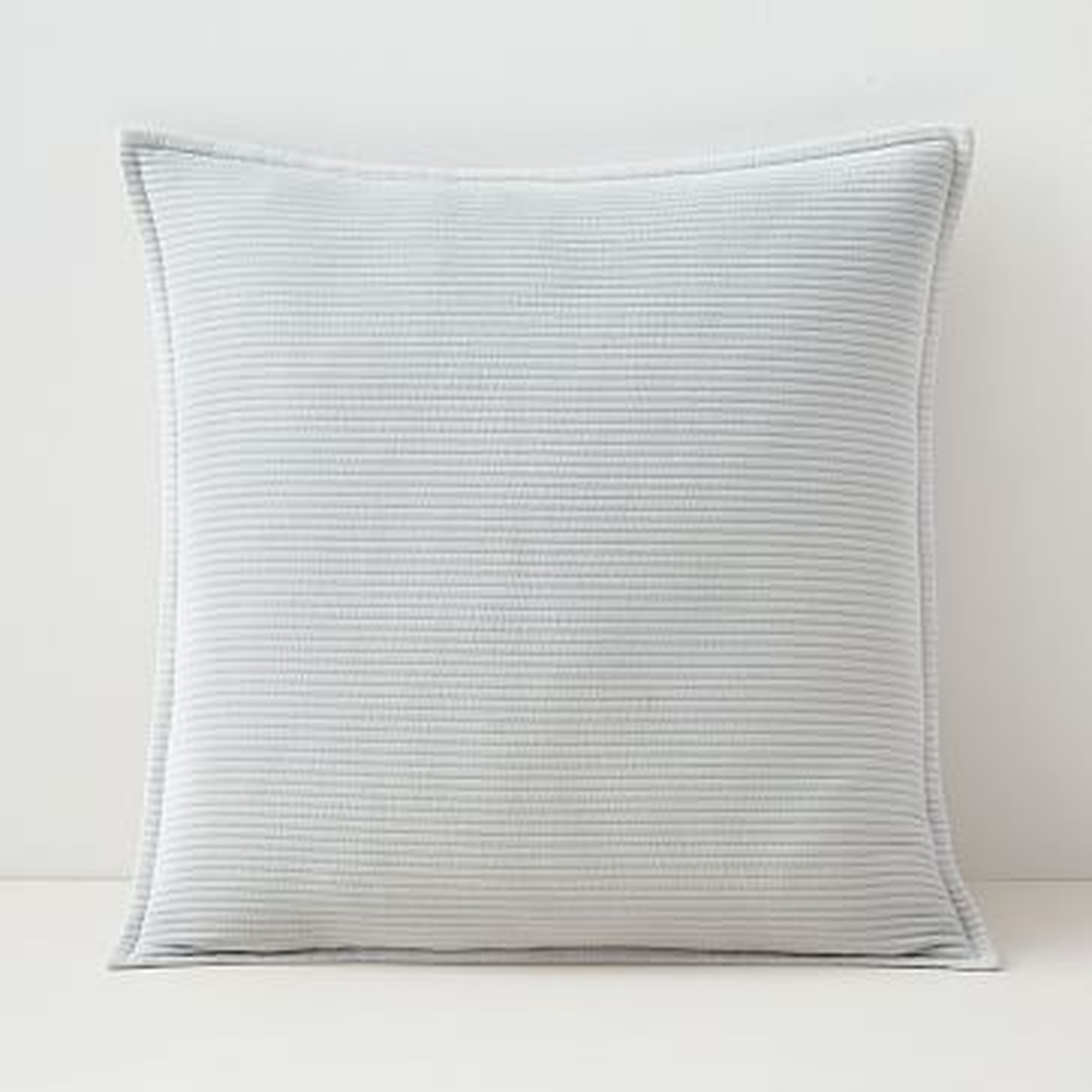 Solid Ribbed Pillow Cover Pair, 20"x20", Frost Gray - West Elm
