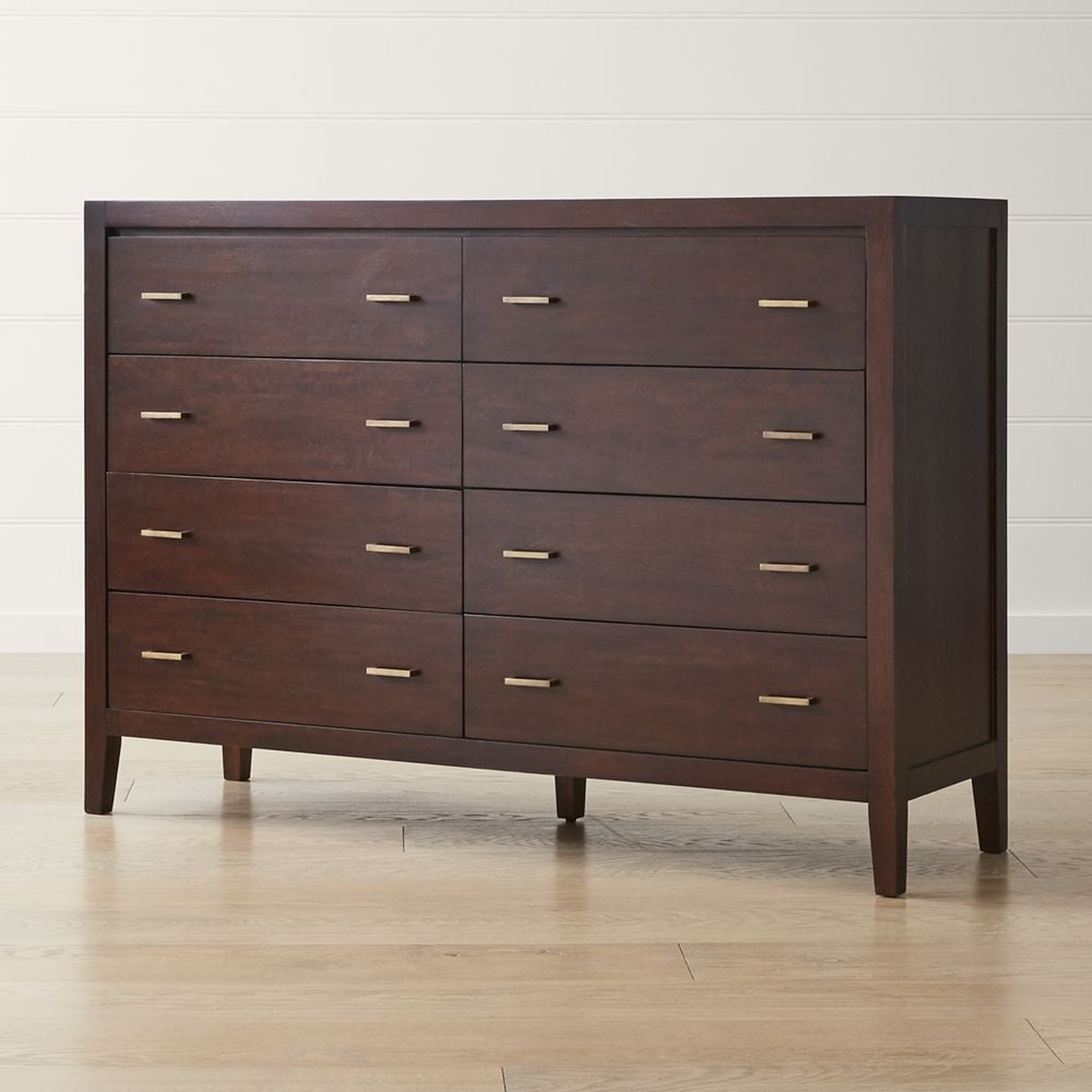 Dawson Dark Brown Wood 8-Drawer Dresser - Crate and Barrel