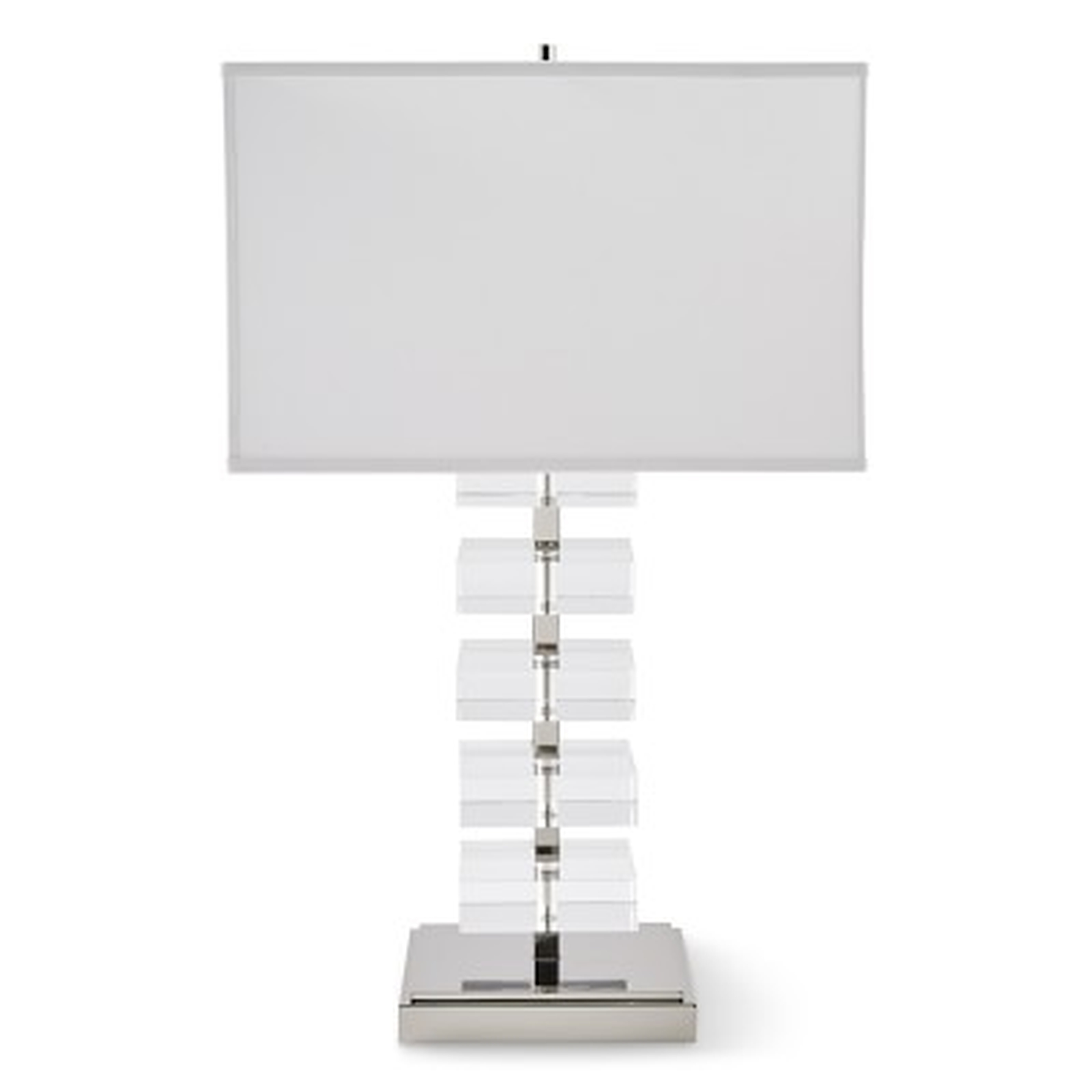 Stacked Crystal Table Lamp, Polished Nickel - Williams Sonoma
