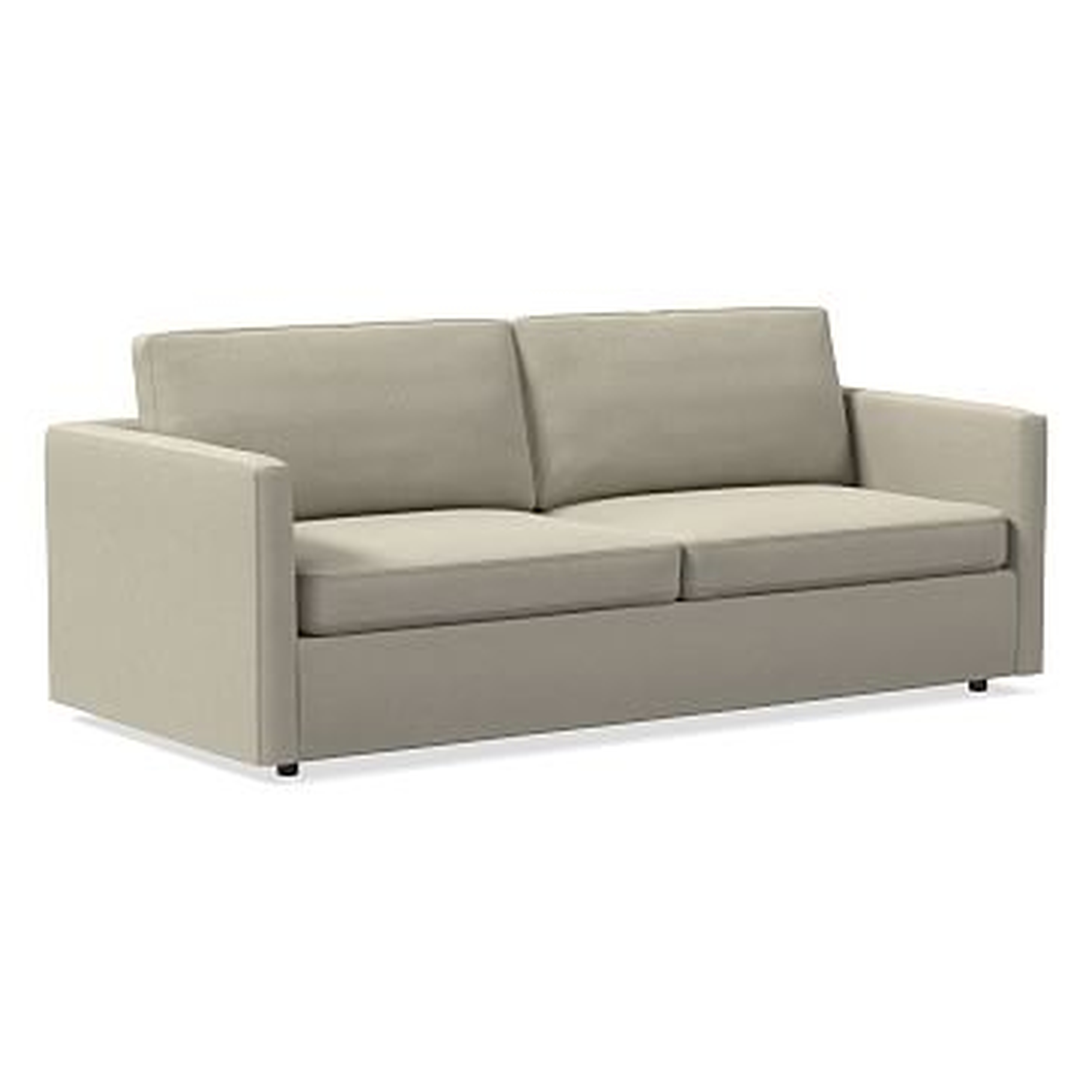 Harris 86" Sofa, Poly, Performance Velvet, Stone, Concealed Supports - West Elm