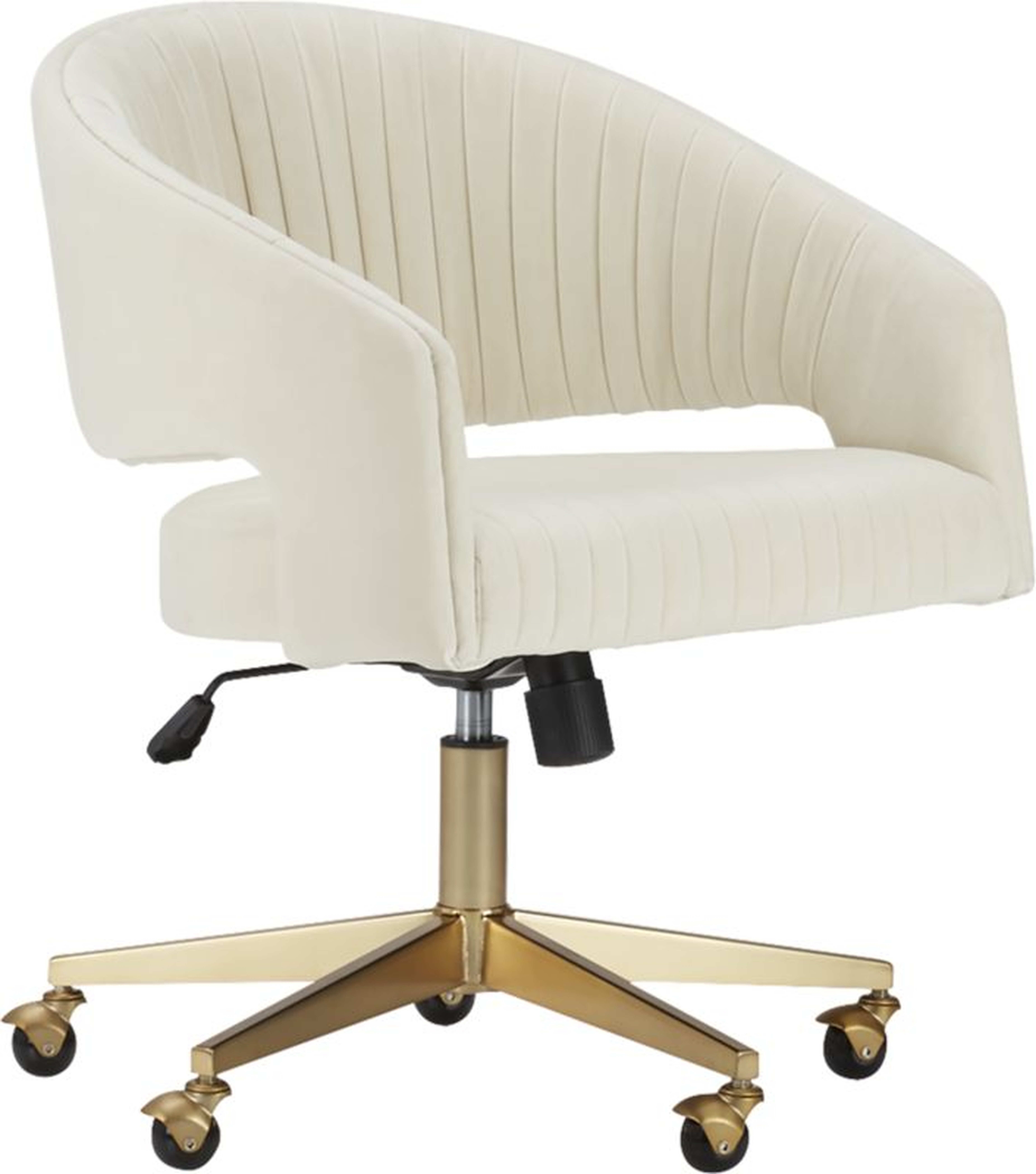 Channel Ivory Velvet Office Chair - DISCONTINUED - CB2