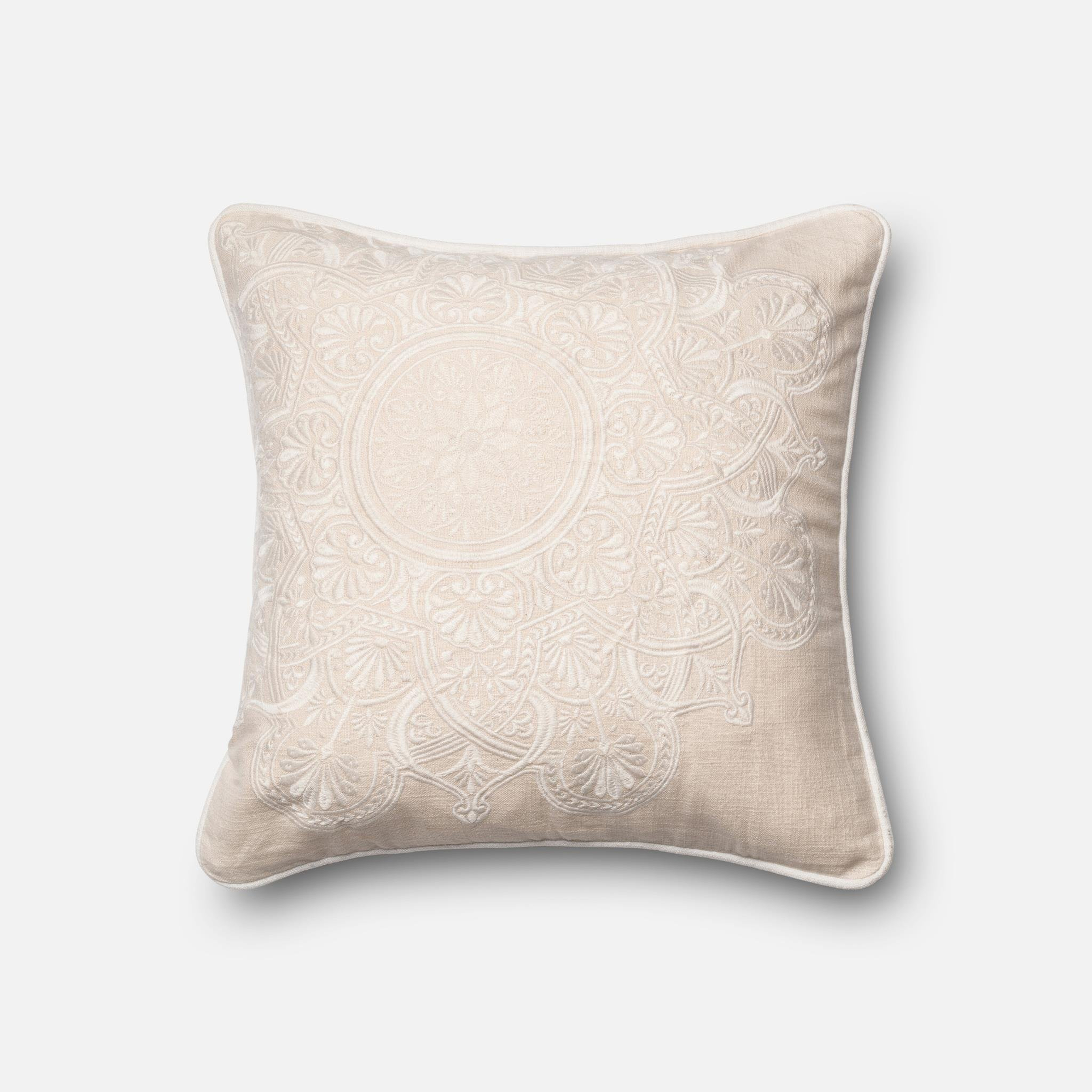 PILLOWS - IVORY - 18" X 18" Cover Only - Loloi Rugs