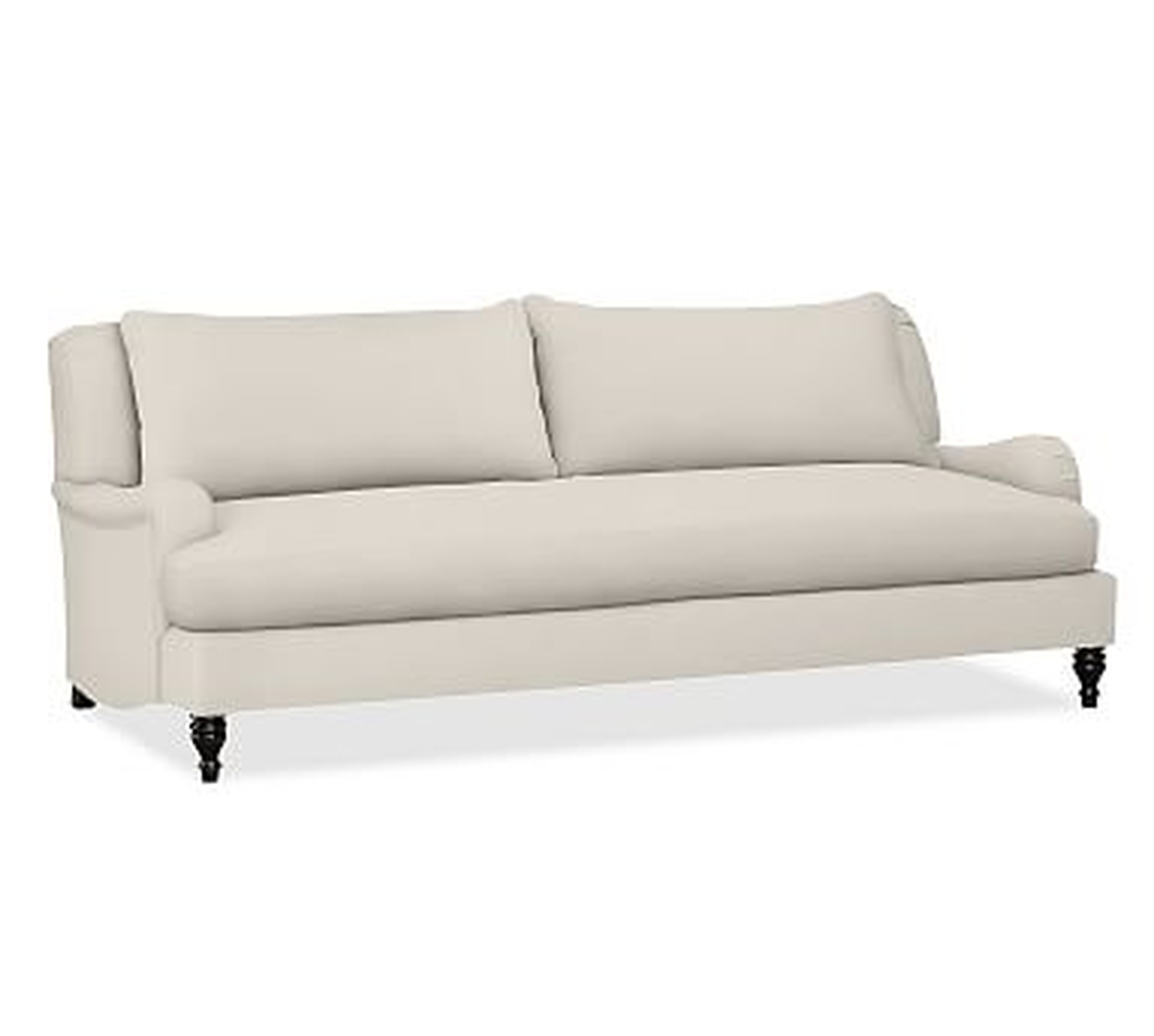 Carlisle Upholstered Grand Sofa 90.5" with Bench Cushion, Polyester Wrapped Cushions, Twill Cream - Pottery Barn