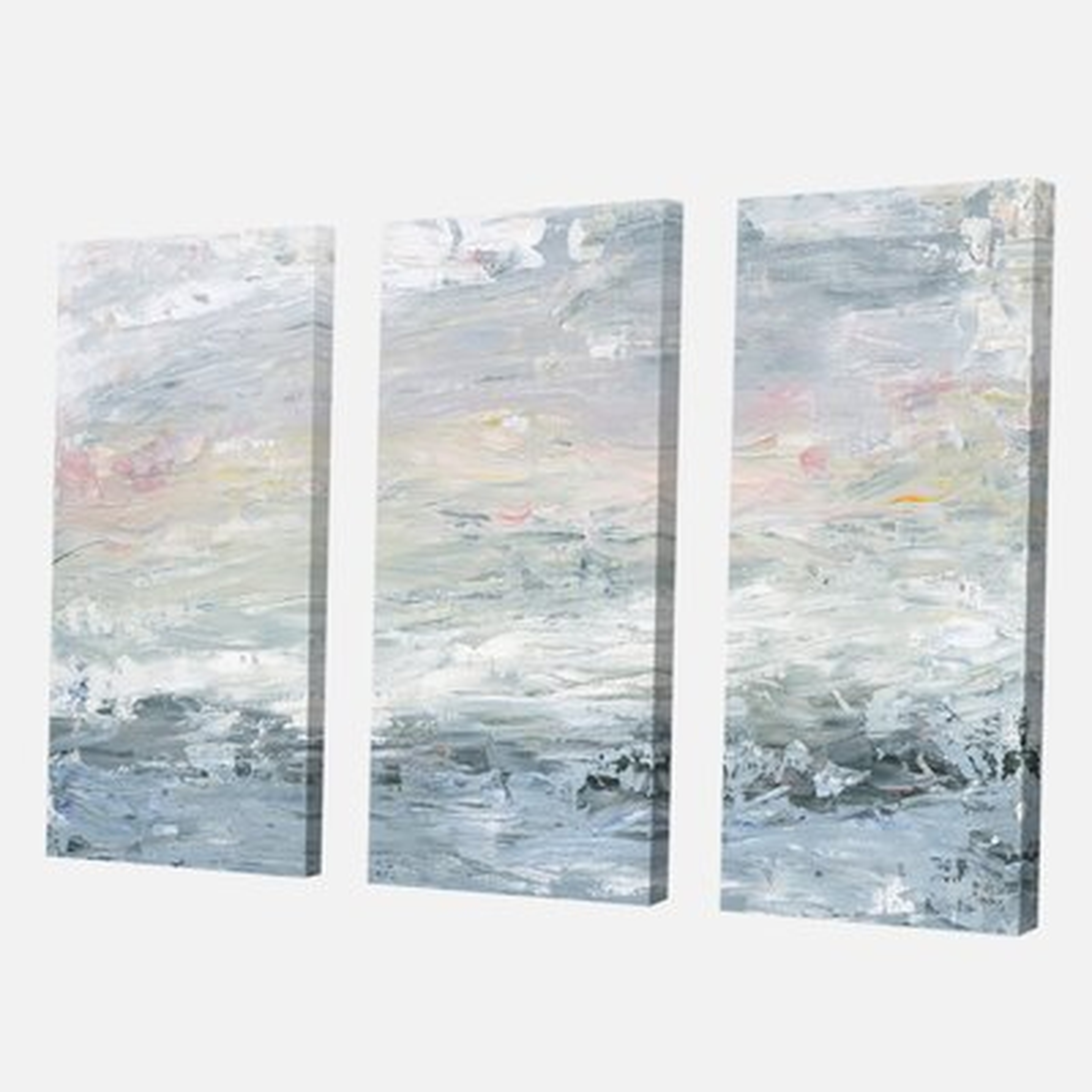 'Gray Abstract Watercolor II' Painting Multi-Piece Image on Wrapped Canvas - Wayfair