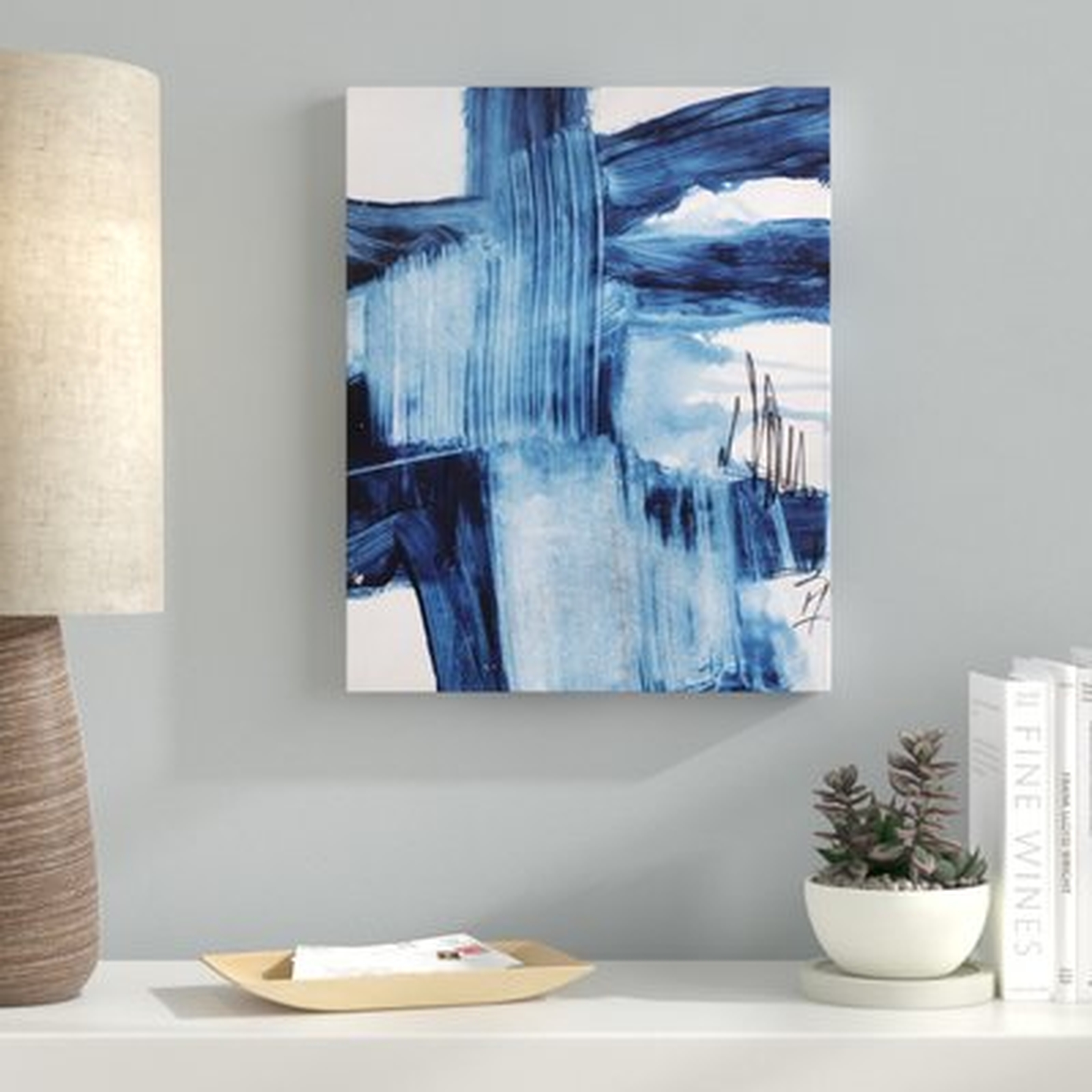 'Blue Abstract' Painting Print on Canvas - Wayfair