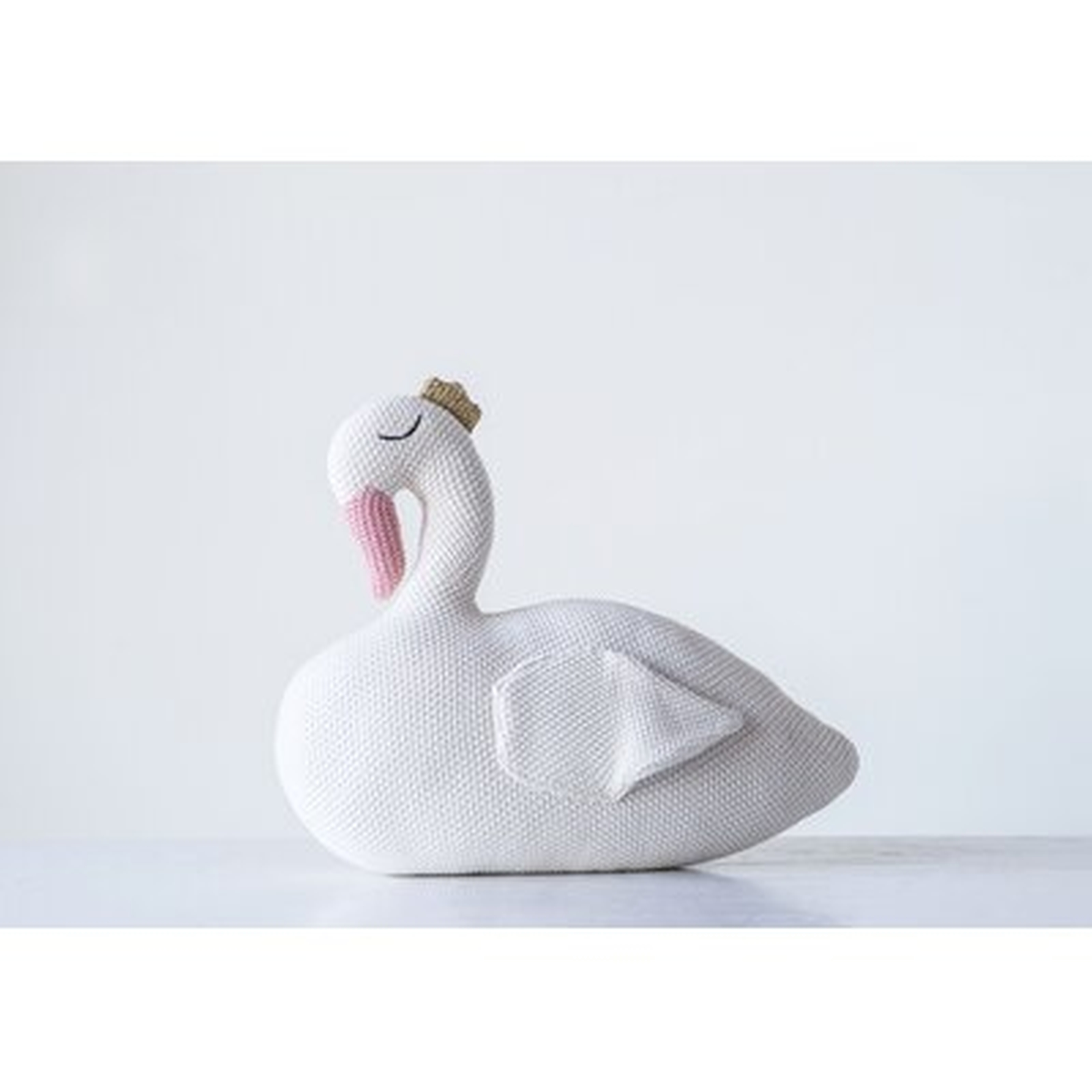 Katalina Knit Swan Cotton Throw Pillow - Wayfair