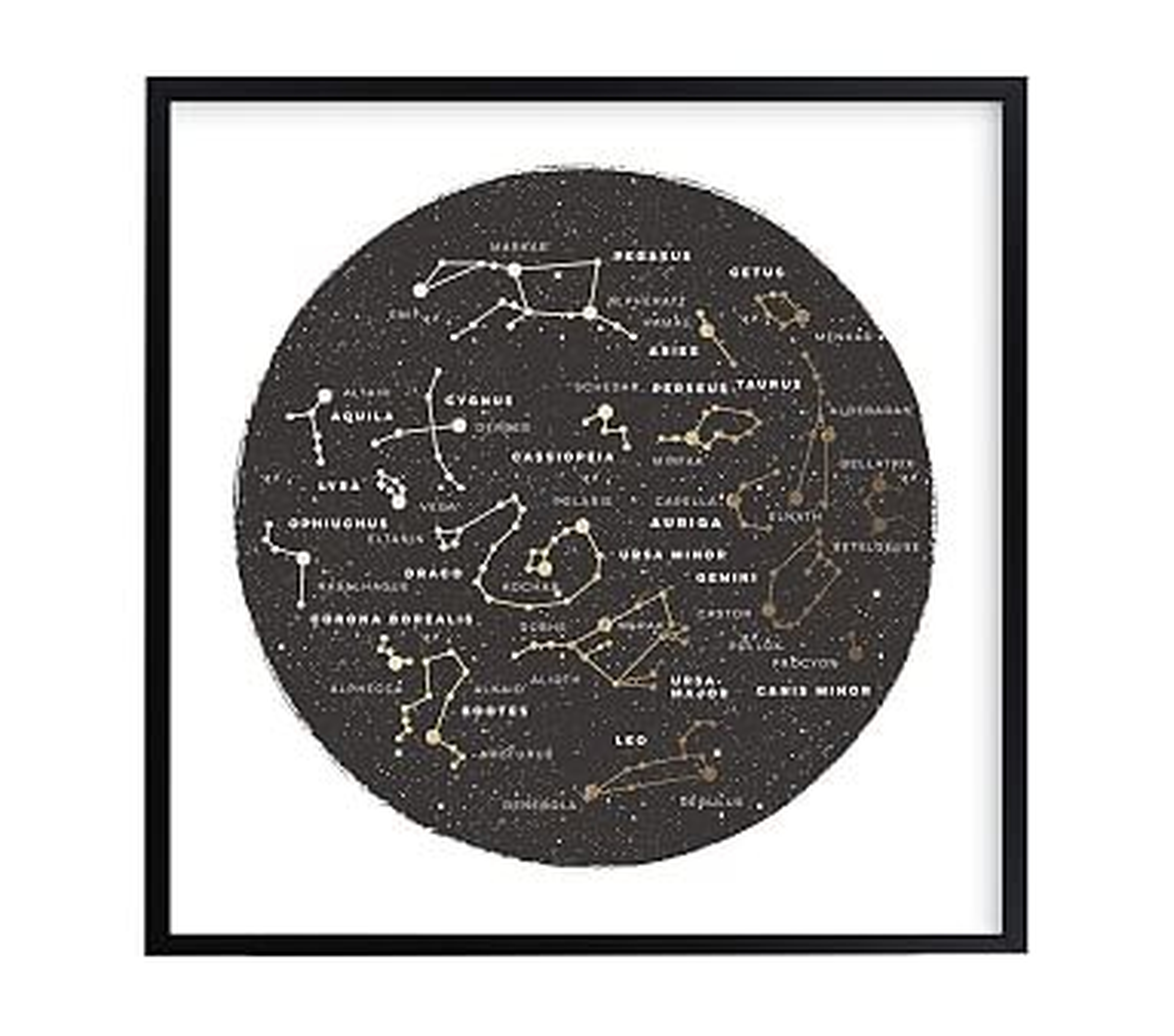 Constellation Map, Wall Art by Minted(R), 8x8, Black - Pottery Barn Kids