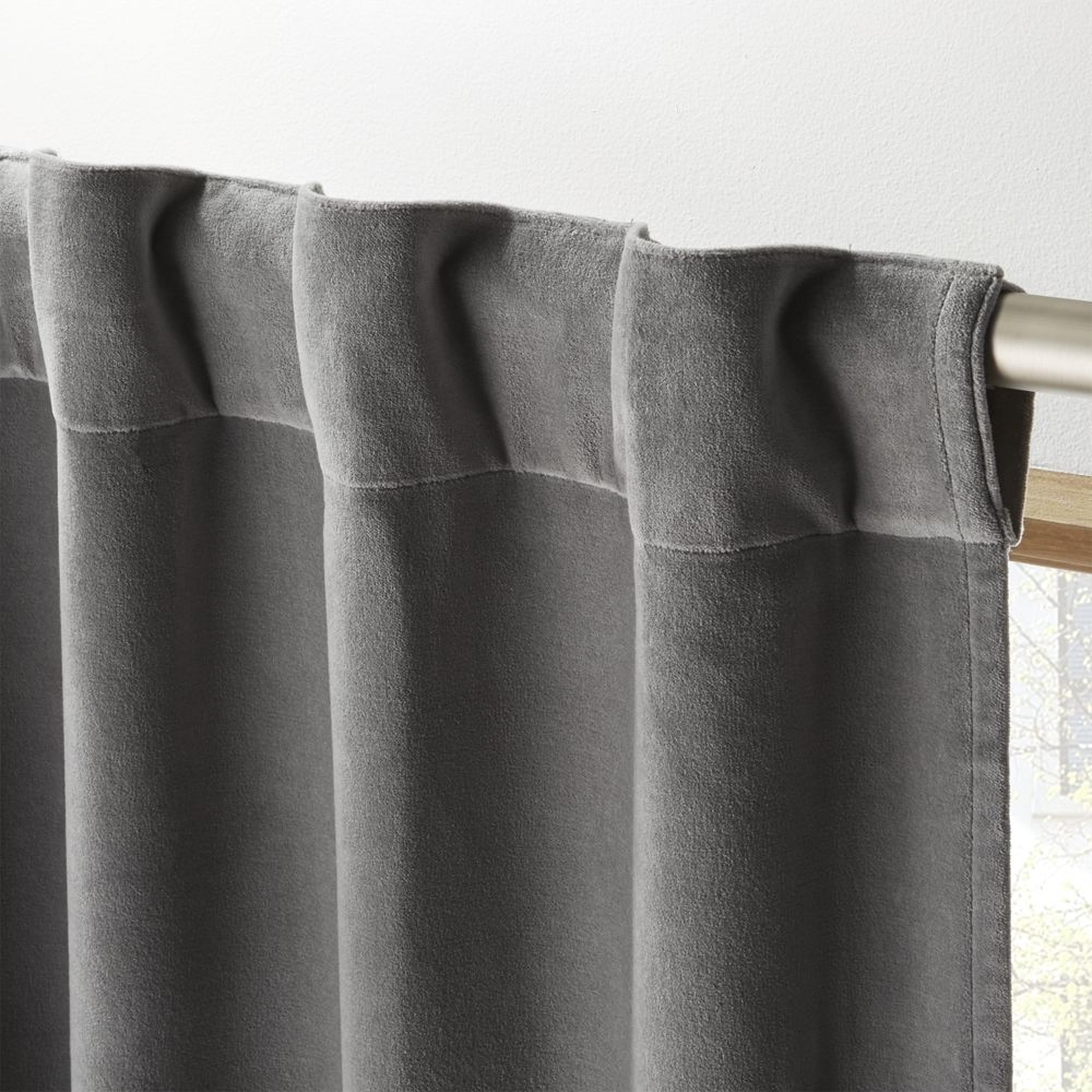 Velvet Graphite Curtain Panel 48"x120" - CB2