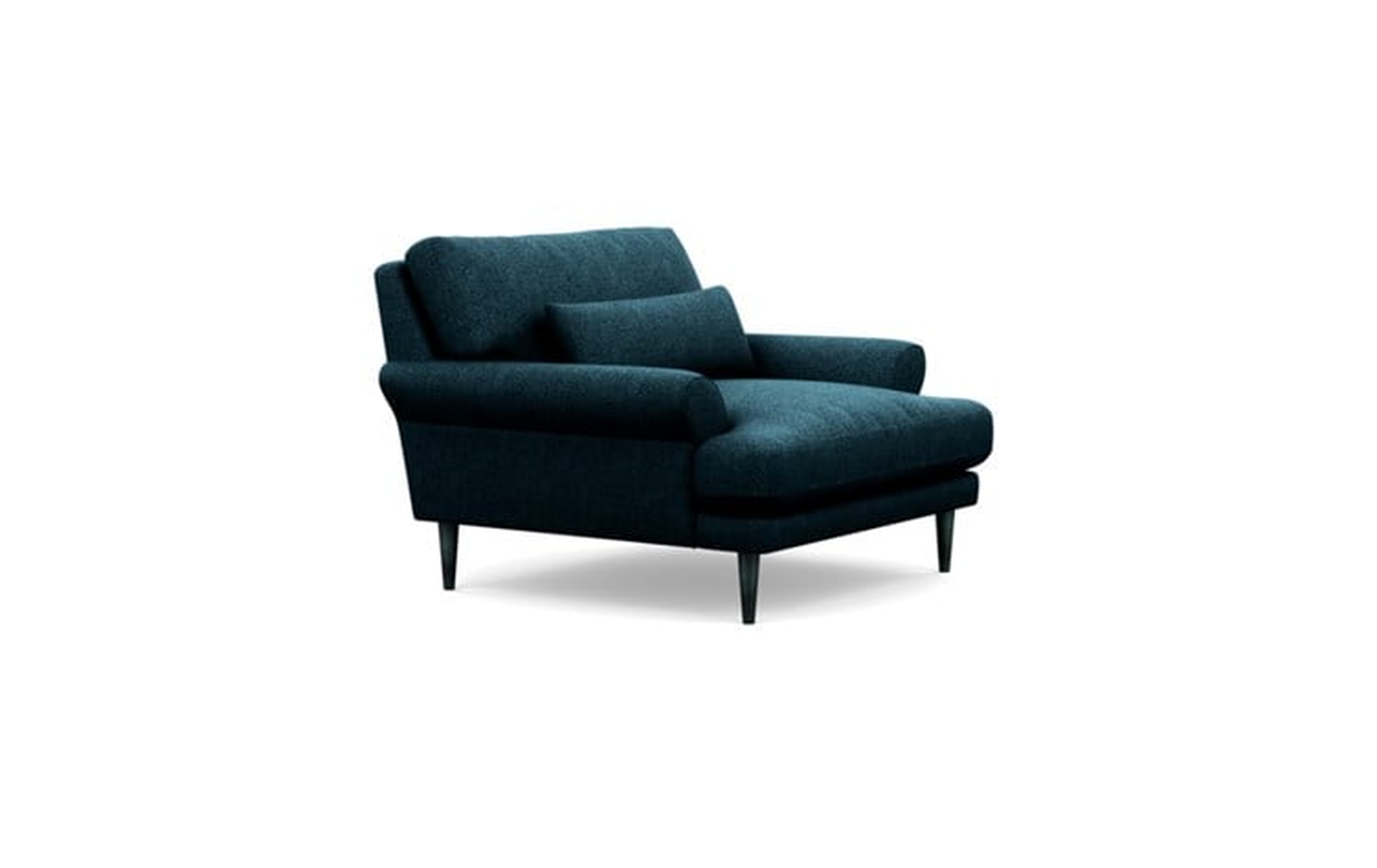 Maxwell Chairs with Indigo Fabric and Unfinished GunMetal legs - Interior Define