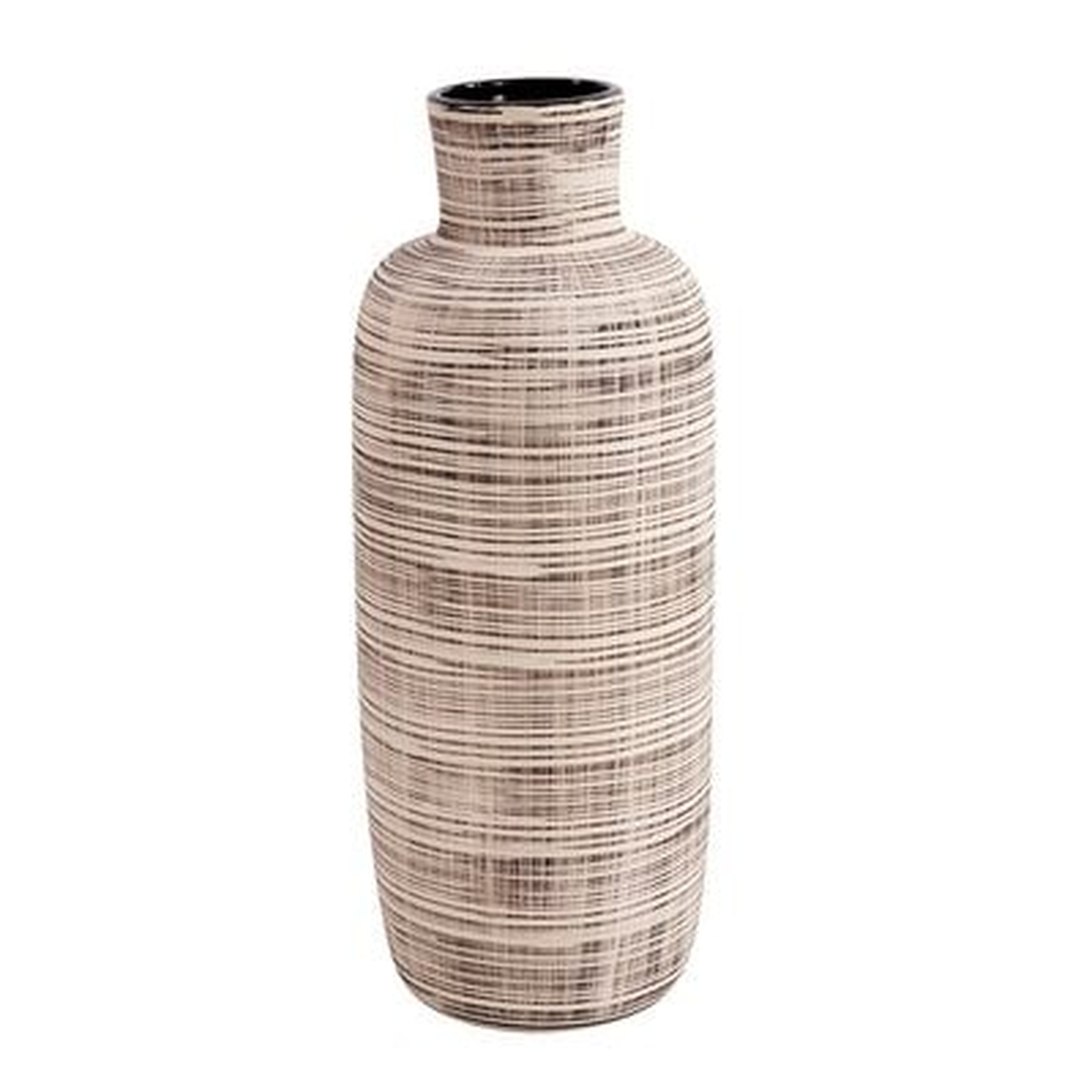 Vannorman Neutral Striped Ceramic Table Vase - Wayfair