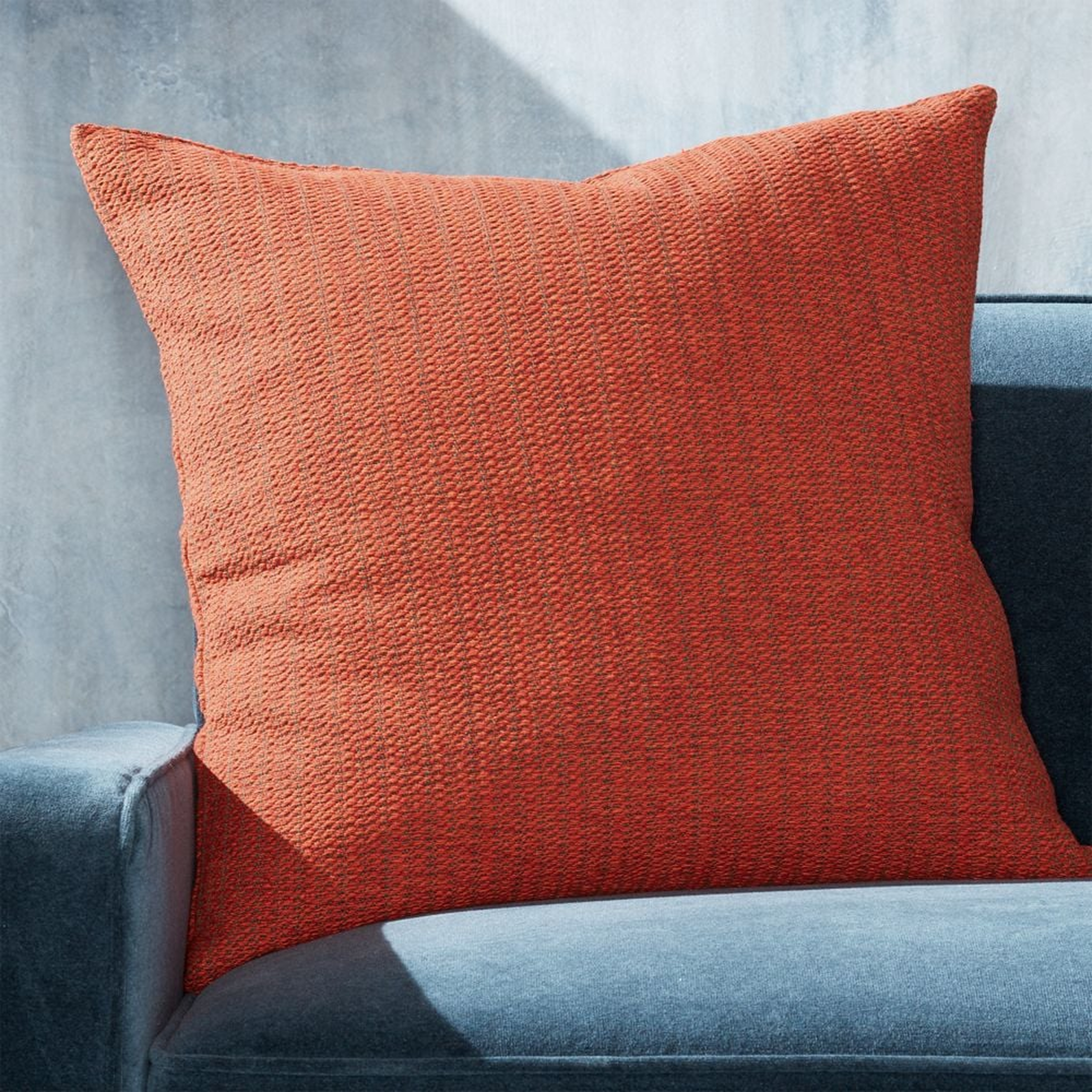 Liano Orange Monochrome Pillow with Down-Alternative Insert 23" - Crate and Barrel