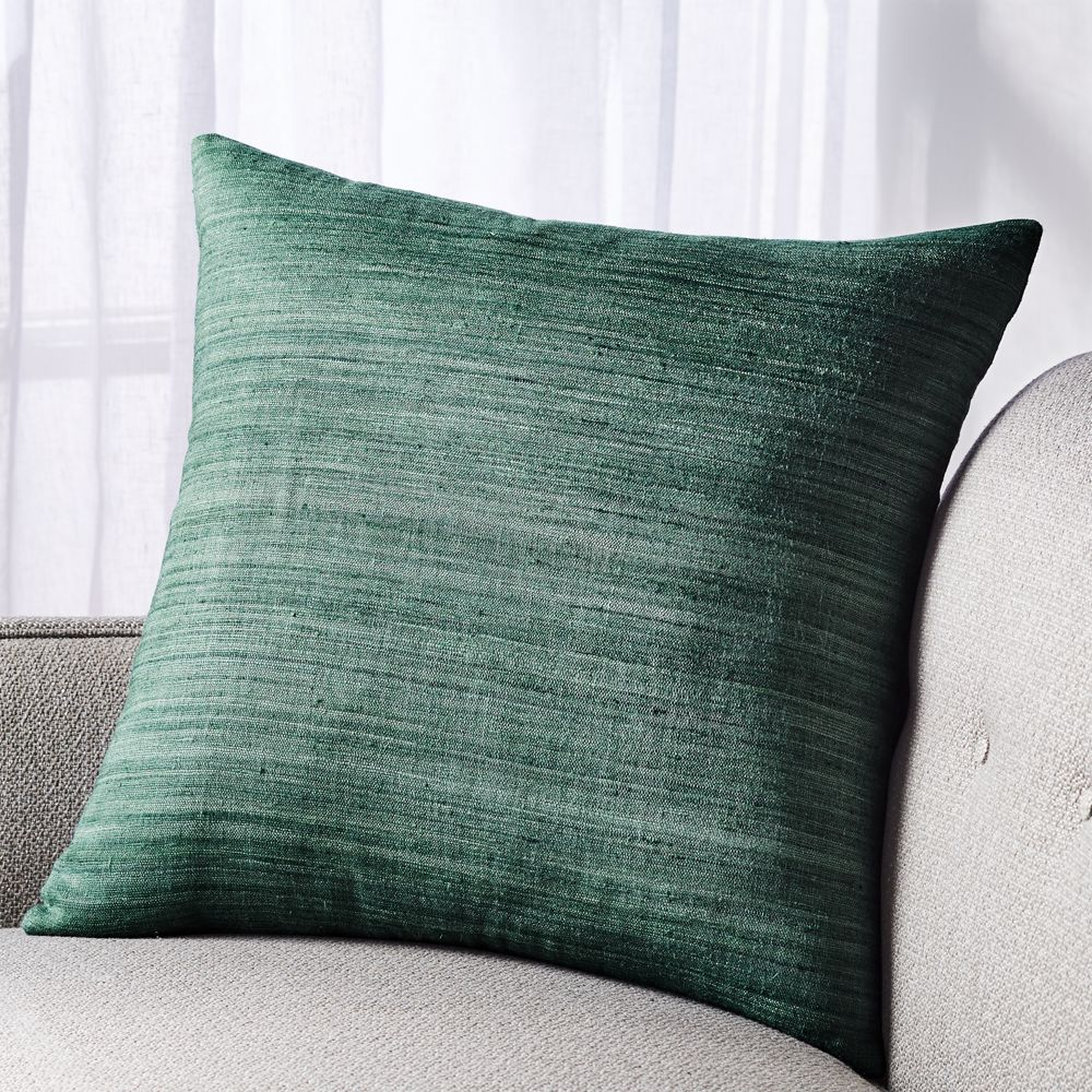 Michaela Teal Pillow with Down-Alternative Insert 20" - Crate and Barrel