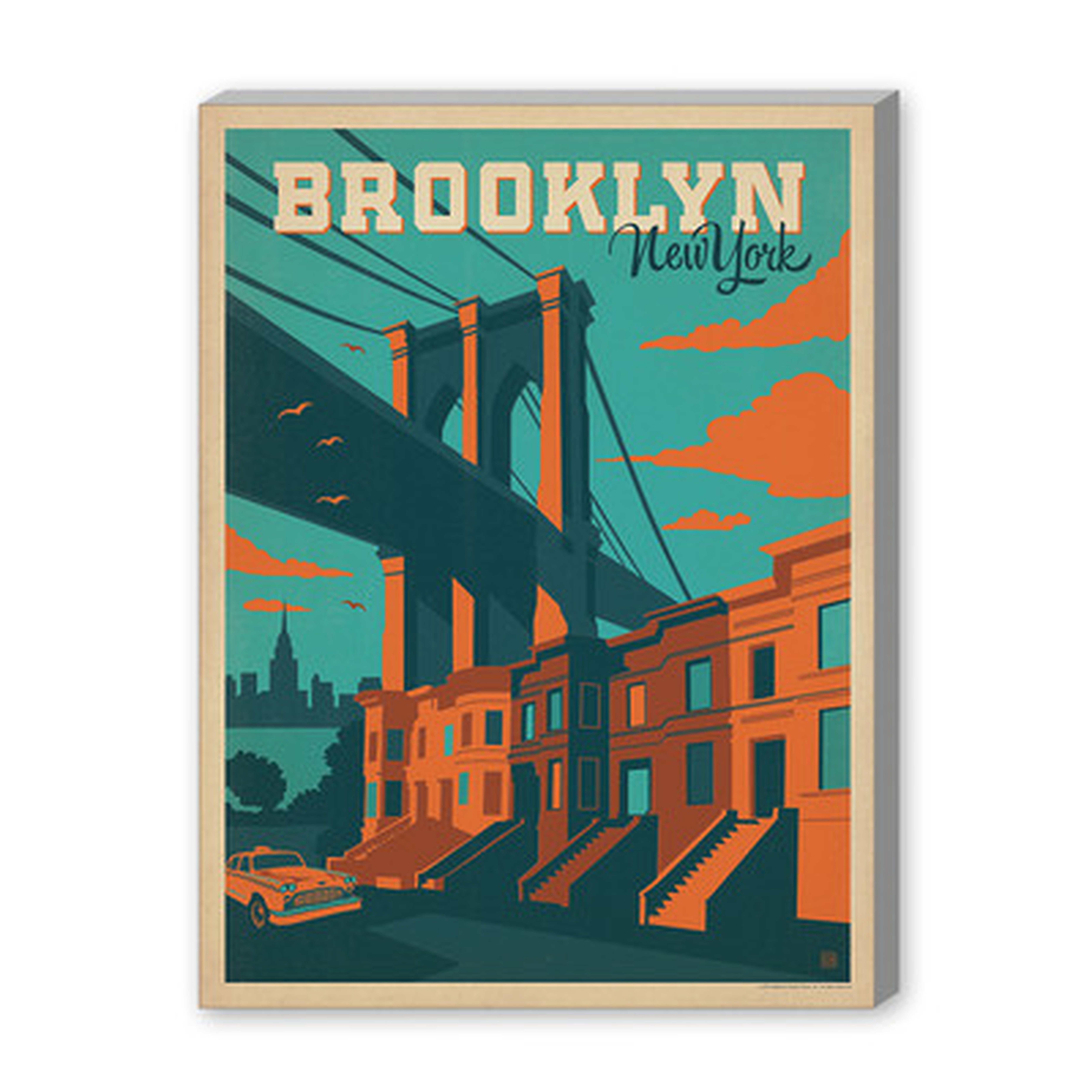 NYC Brooklyn Vintage Advertisement on Gallery Wrapped Canvas - Wayfair