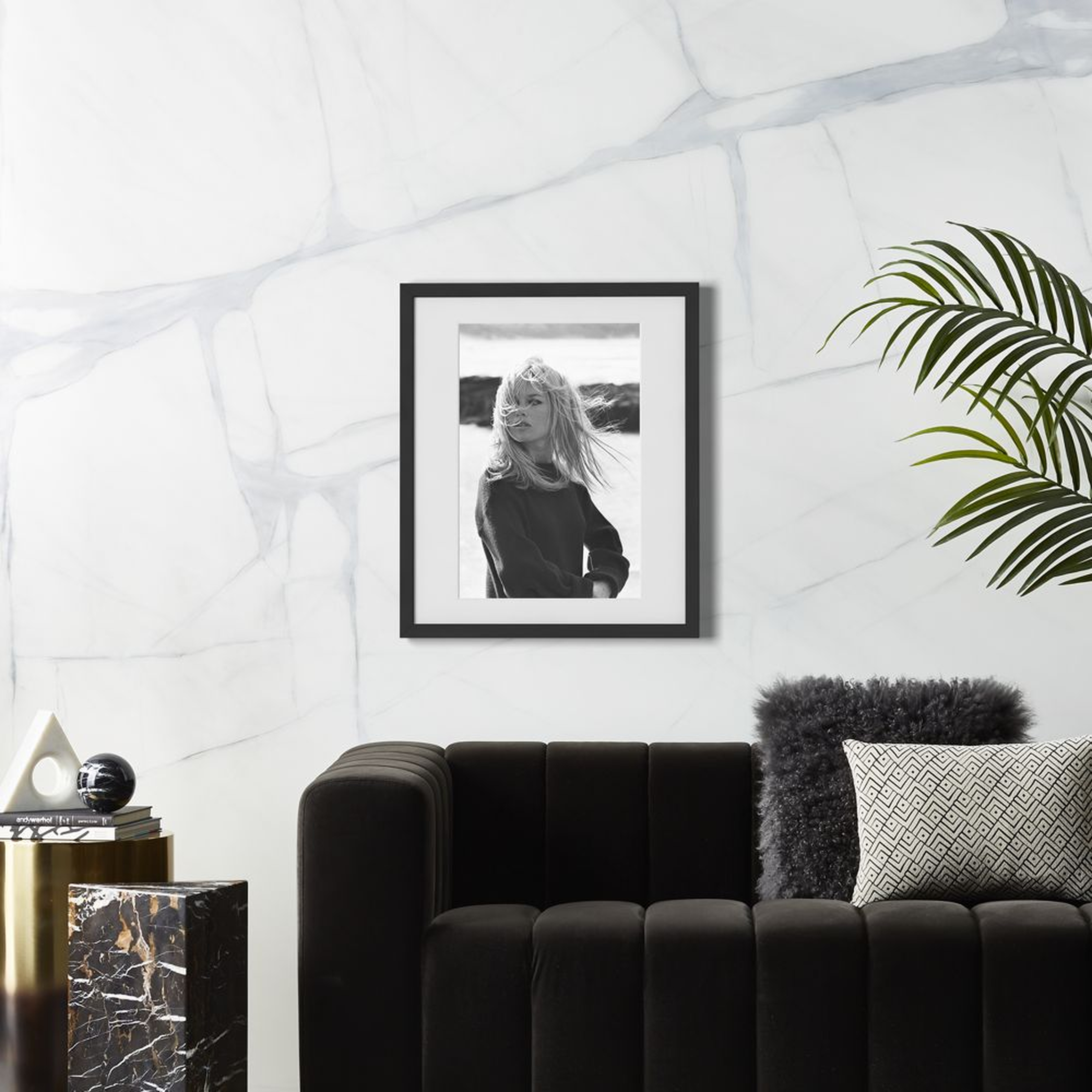 Bardot Poses with Black Frame 21.5"x25.5" - CB2