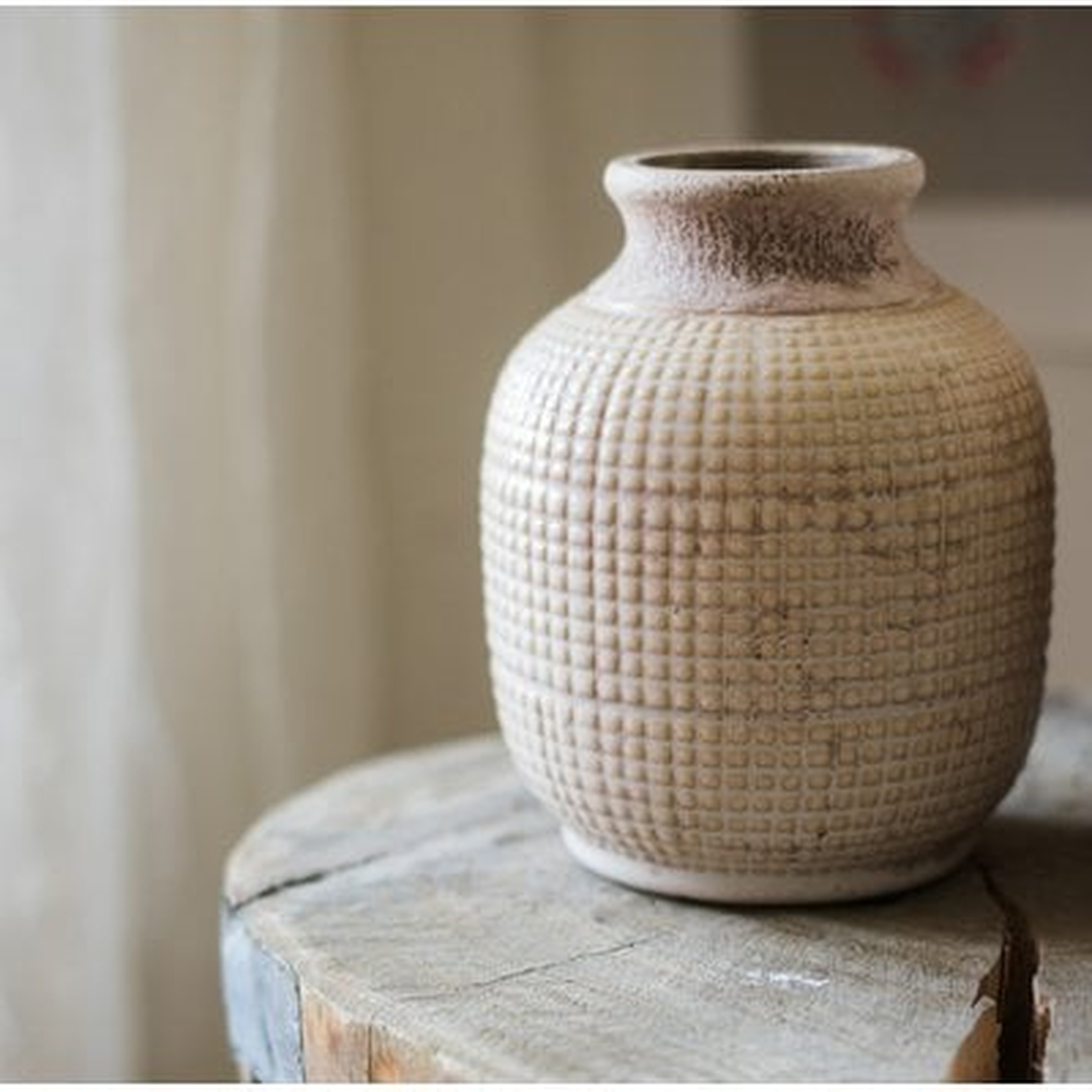 Debbie Porcelain Ceramic Textured Table Vase - Wayfair