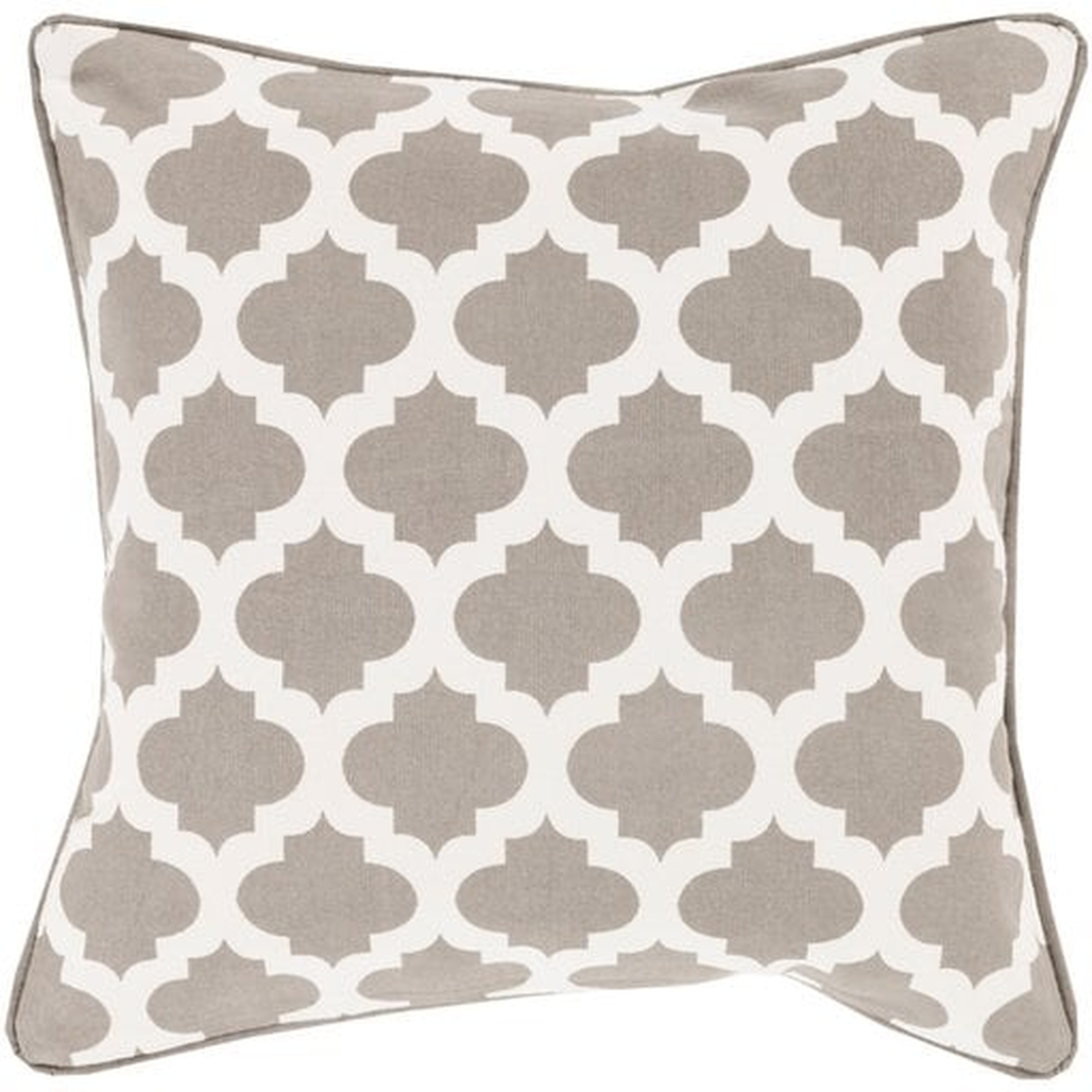 Moroccan Printed Lattice 20x20 Pillow Cover with Down Insert - Surya