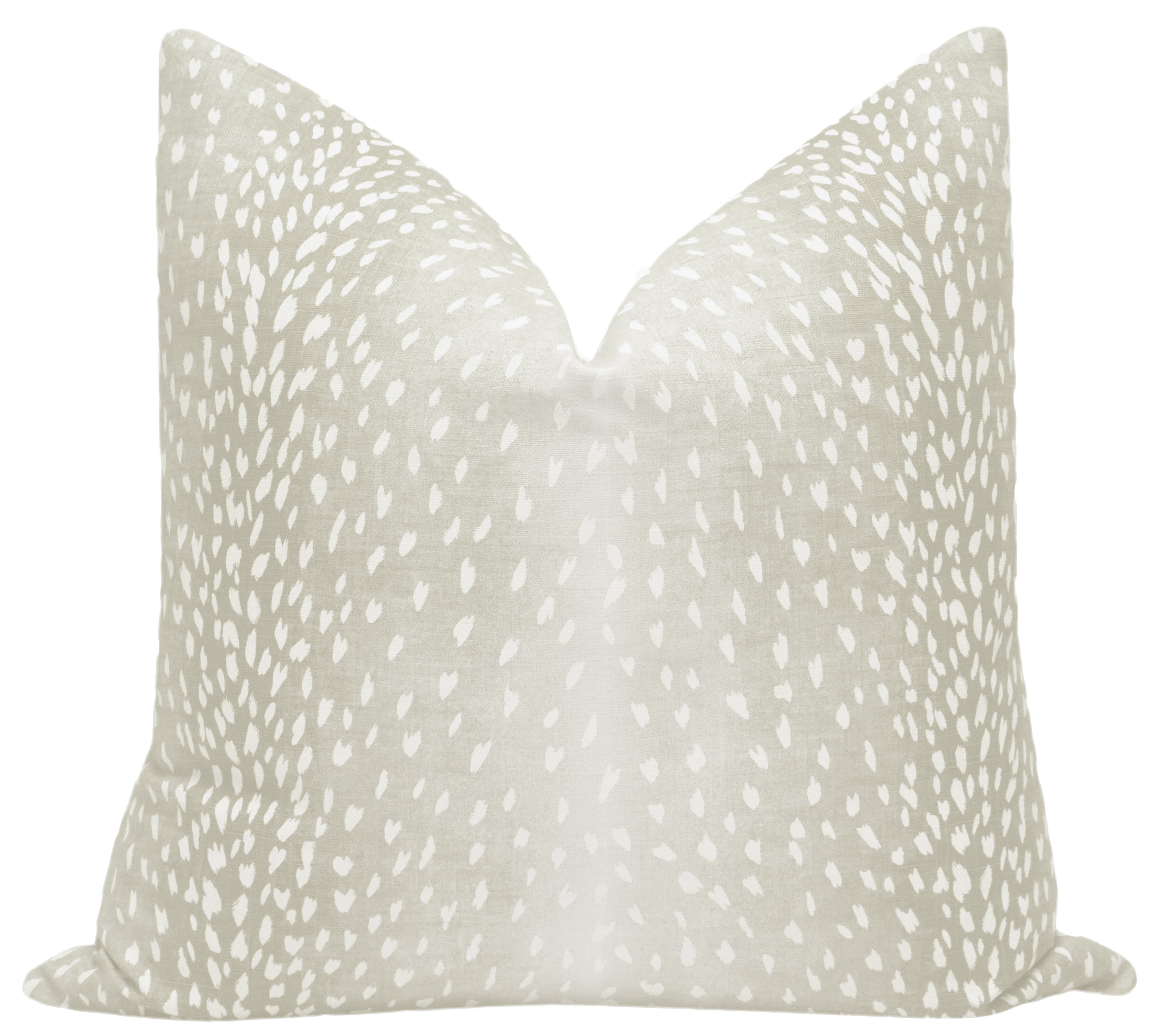 Antelope Linen Print Throw Pillow Cover, Cashmere, 18" x 18" - Little Design Company