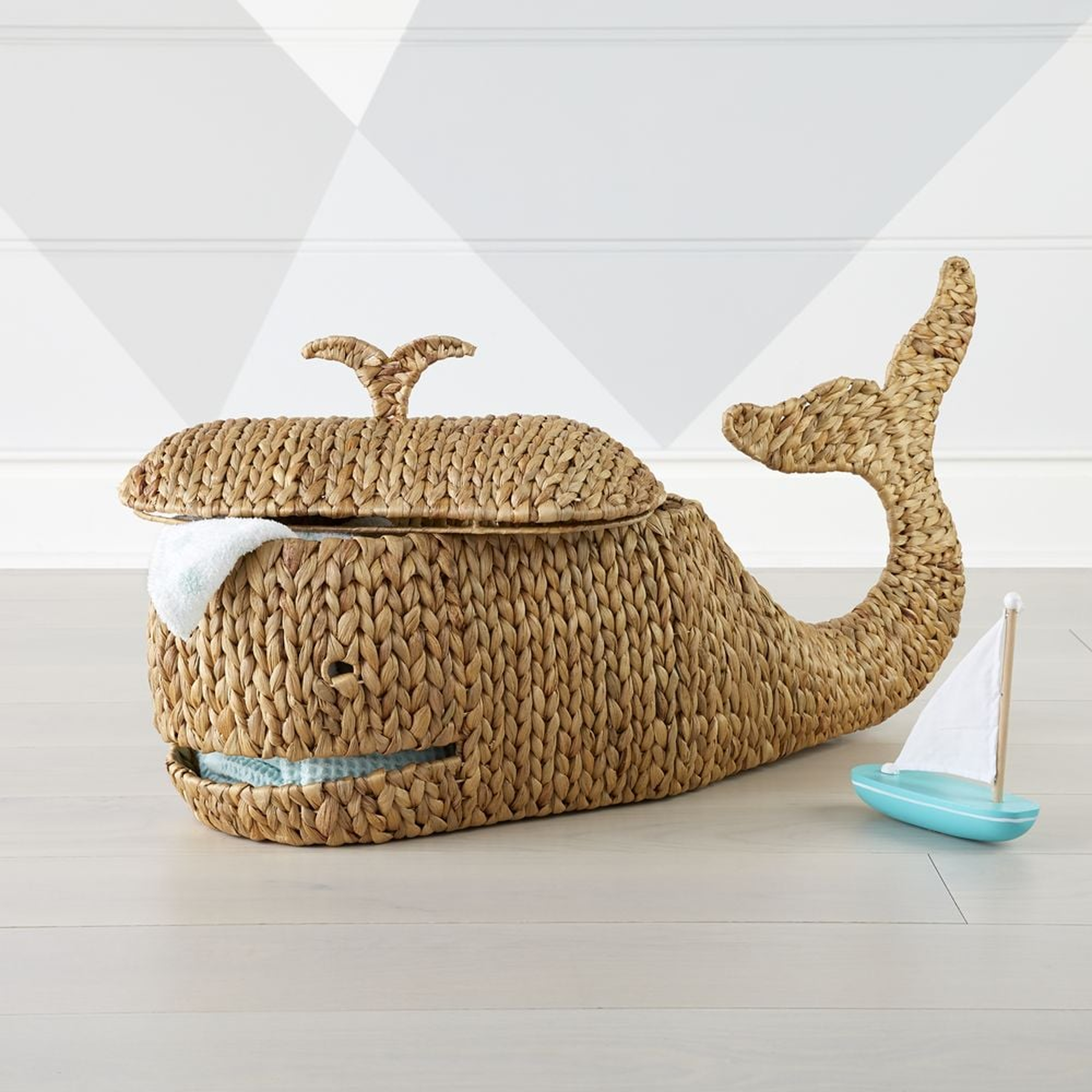 Whale Woven Floor Storage Basket - Crate and Barrel