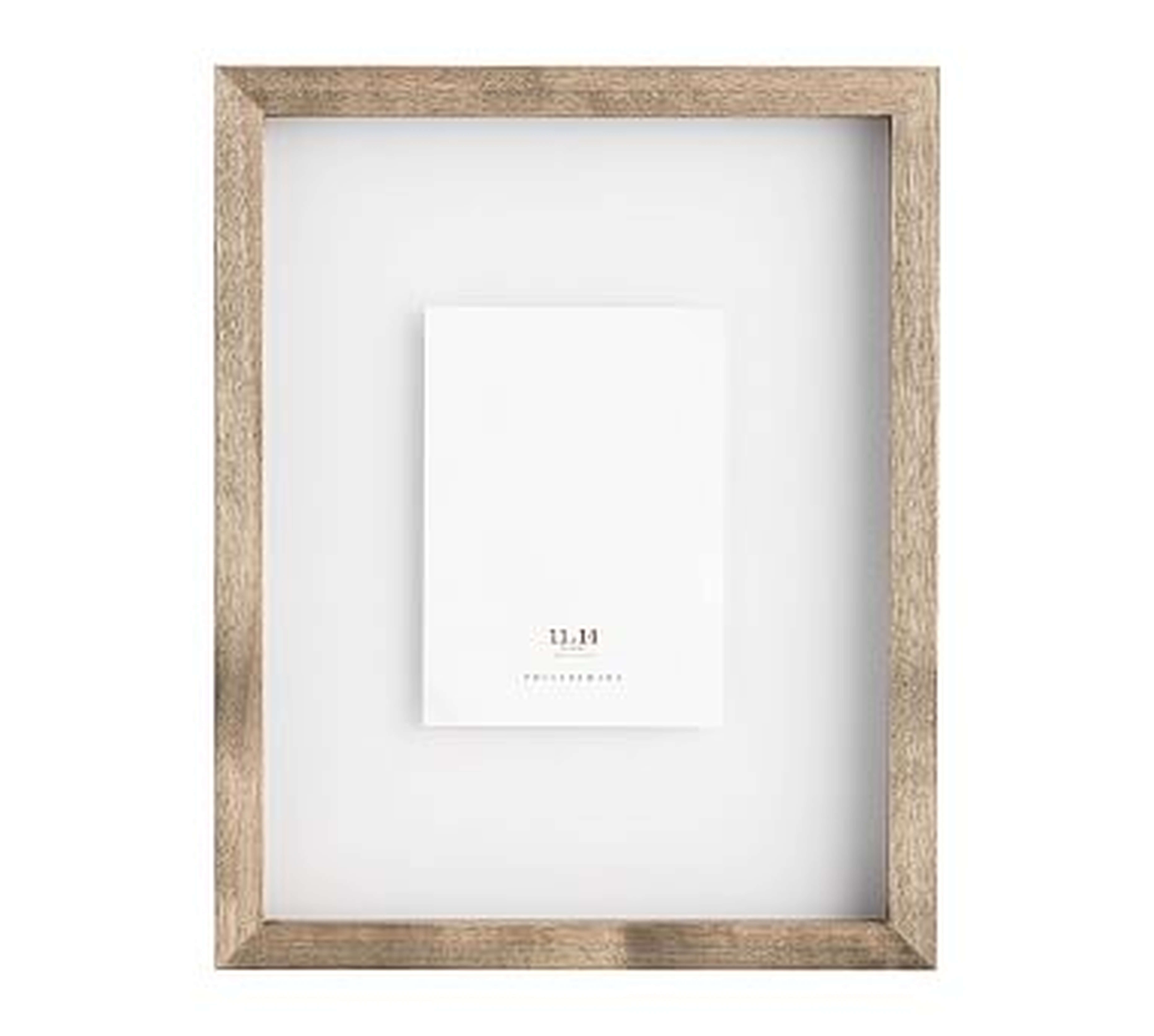 Floating Wood Gallery Frame, 11x14 (12x15 overall) - Graywash - Pottery Barn