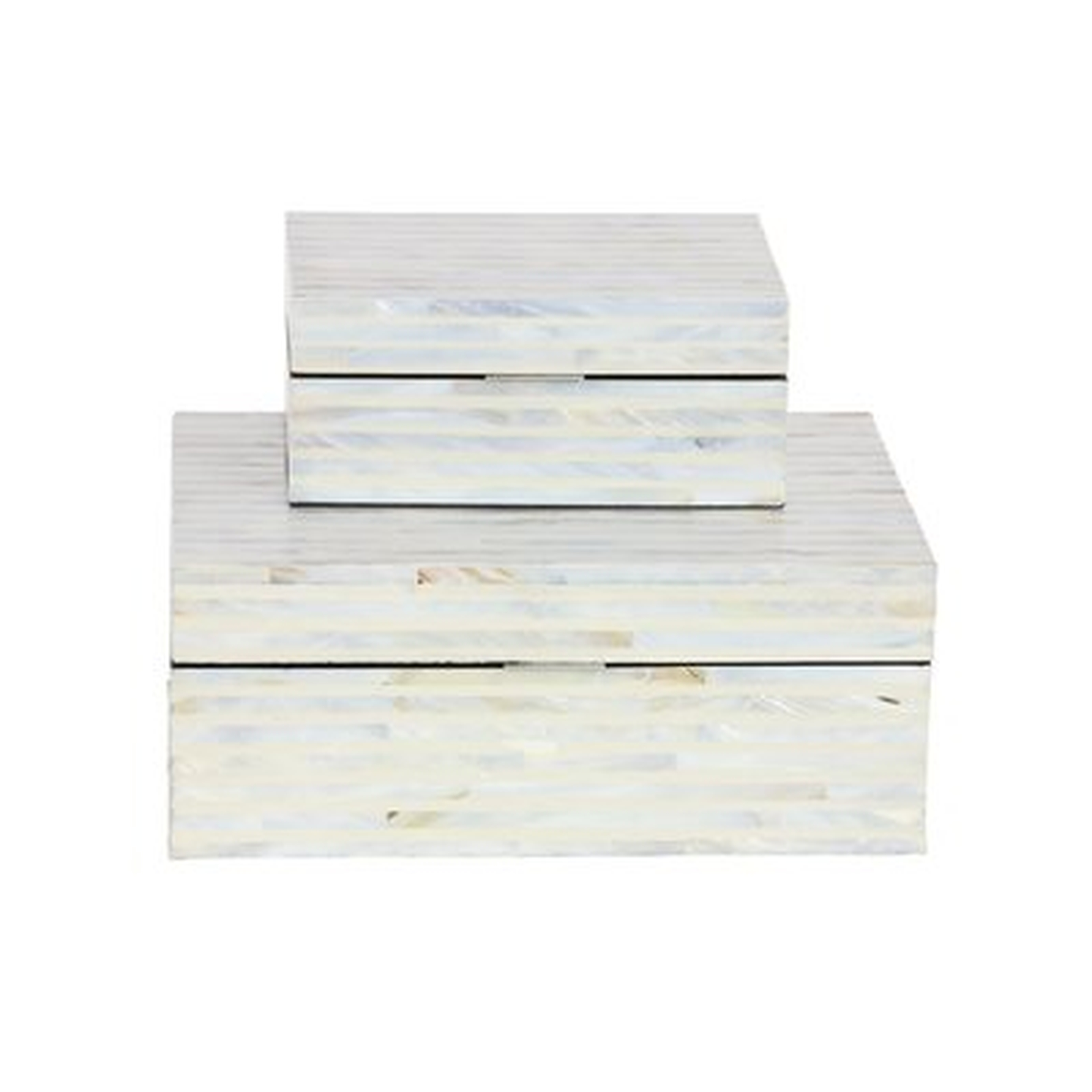 Wood Mop 2 Piece Decorative Box Set / White - Wayfair