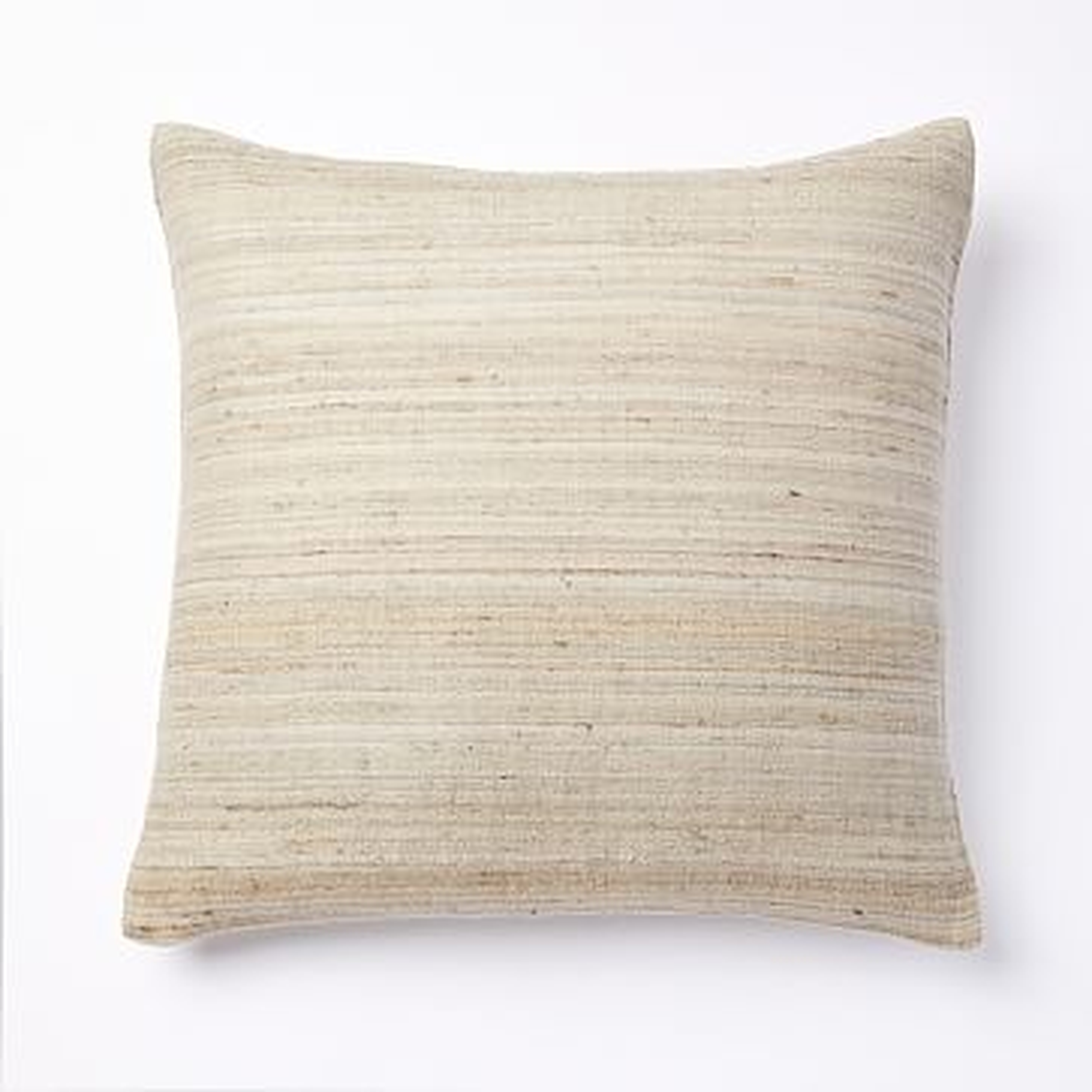 Woven Silk Pillow Cover, 20"x20", Belgian Flax - West Elm