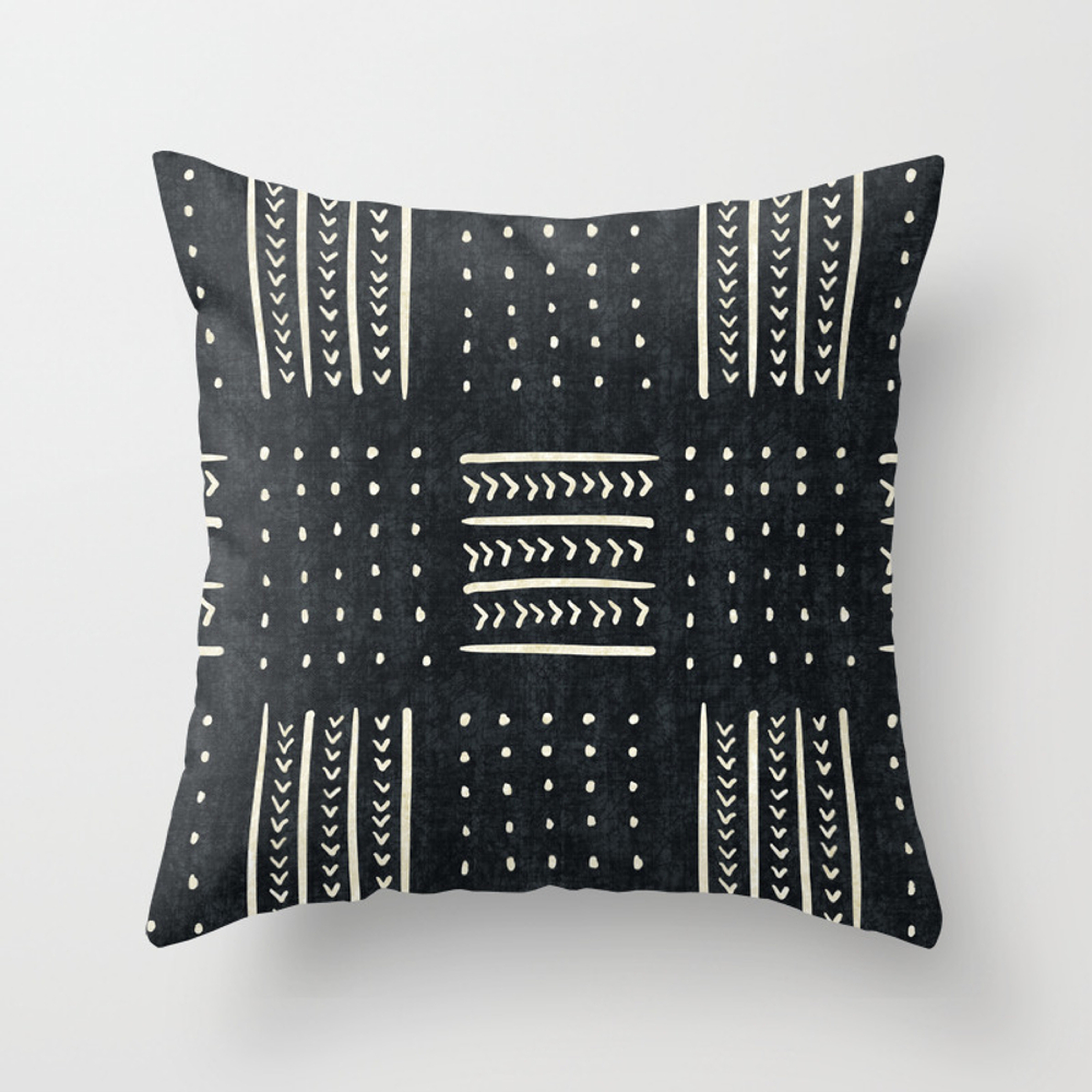 Patchwork Geo In Black And White Throw Pillow by House Of Haha - Cover (18" x 18") With Pillow Insert - Outdoor Pillow - Society6