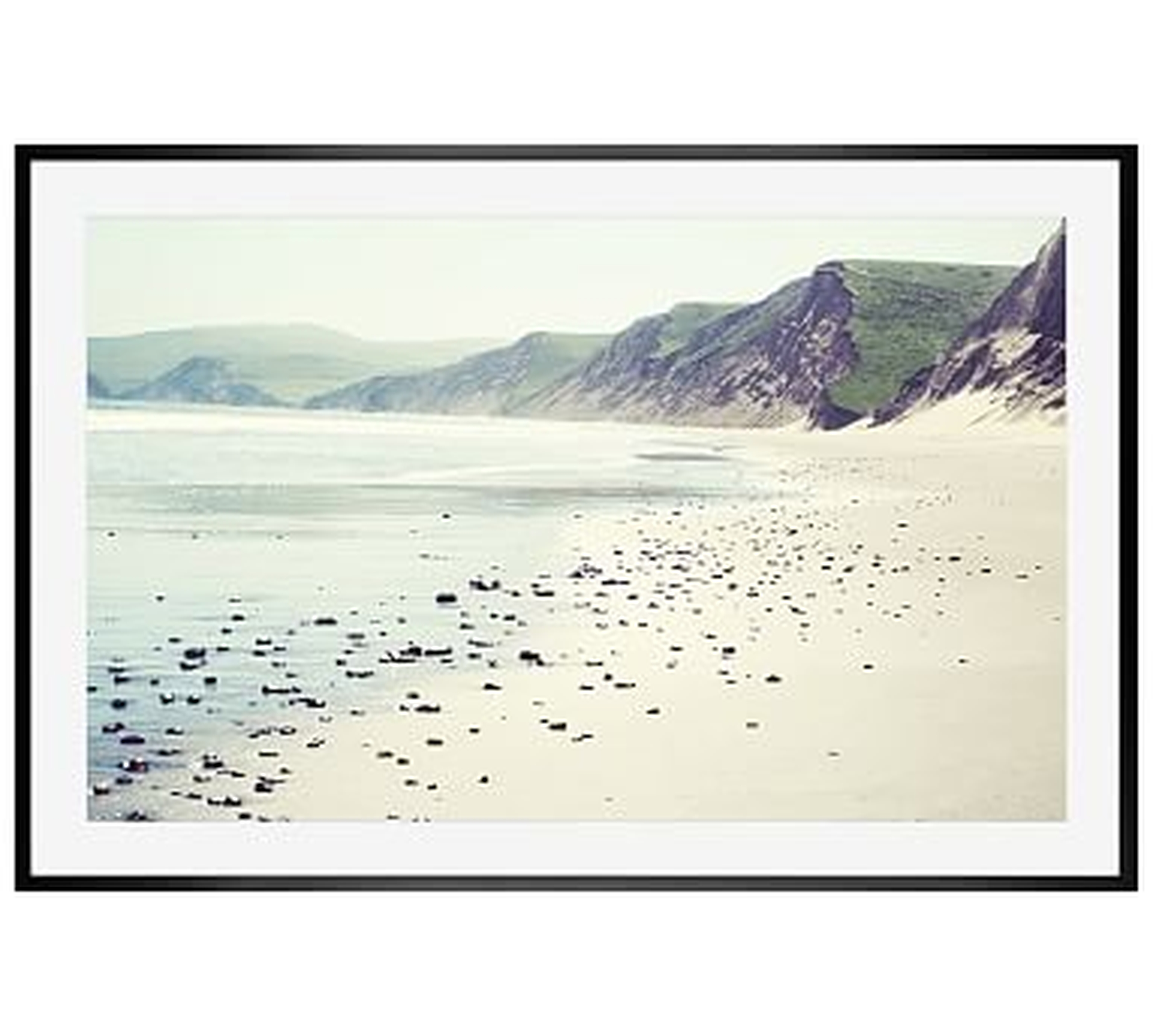 Pebbly Beach Framed Print by Lupen Grainne, 28x42", Wood Gallery Frame, Black, Mat - Pottery Barn