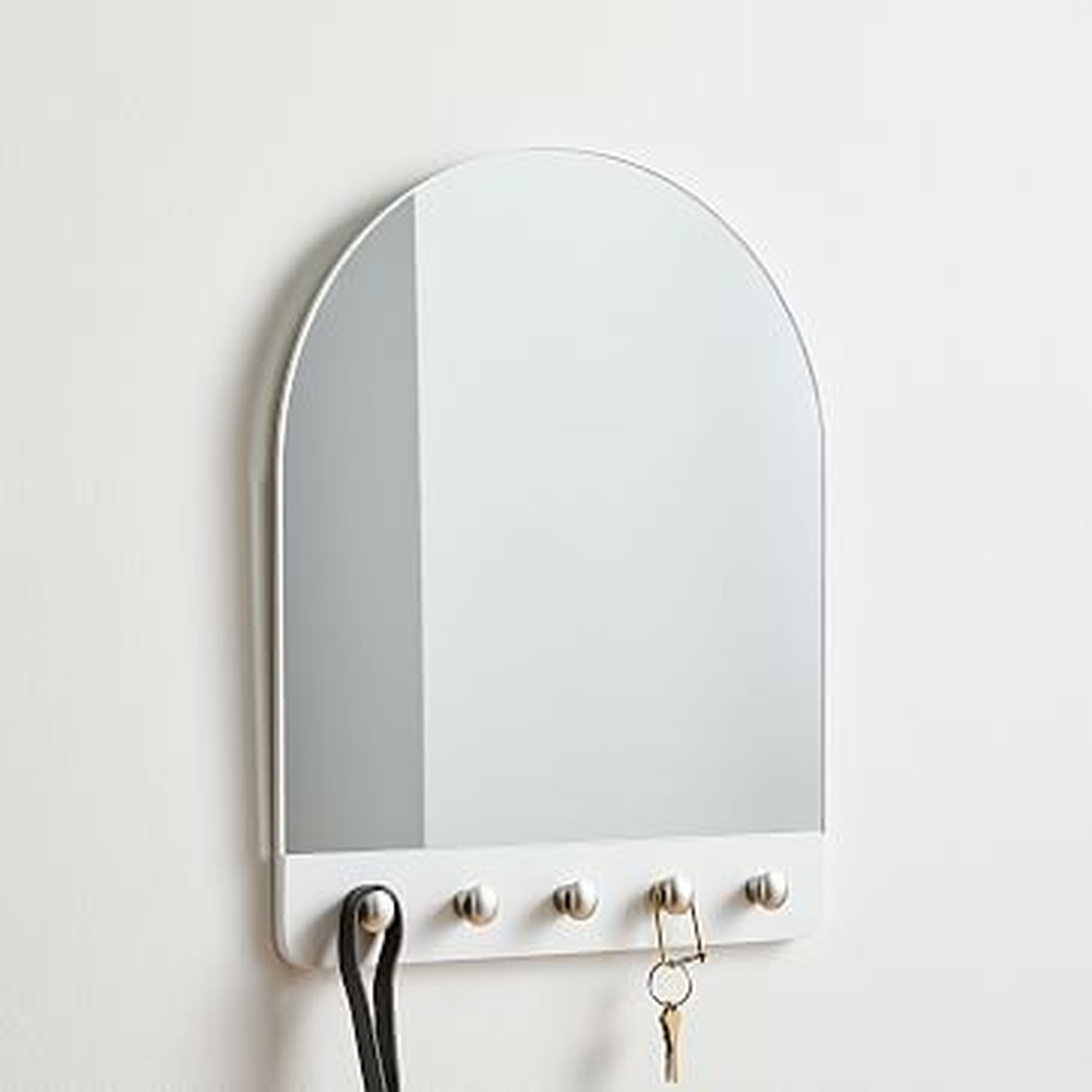 Ease Arc Mirror, White/Nickel - West Elm