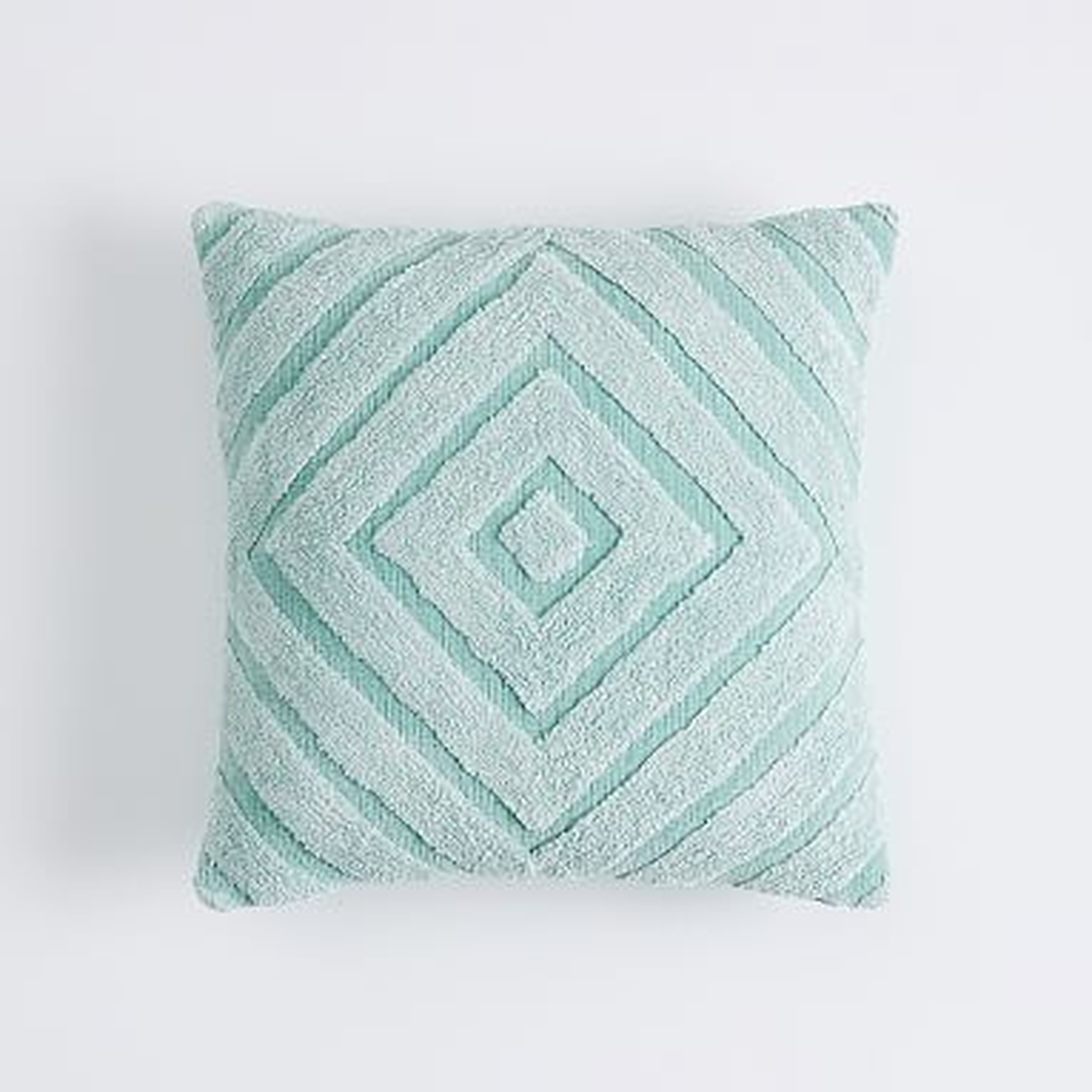 Shaggy Chenille Pillow Cover , 18 x 18, Pale Seafoam - Pottery Barn Teen