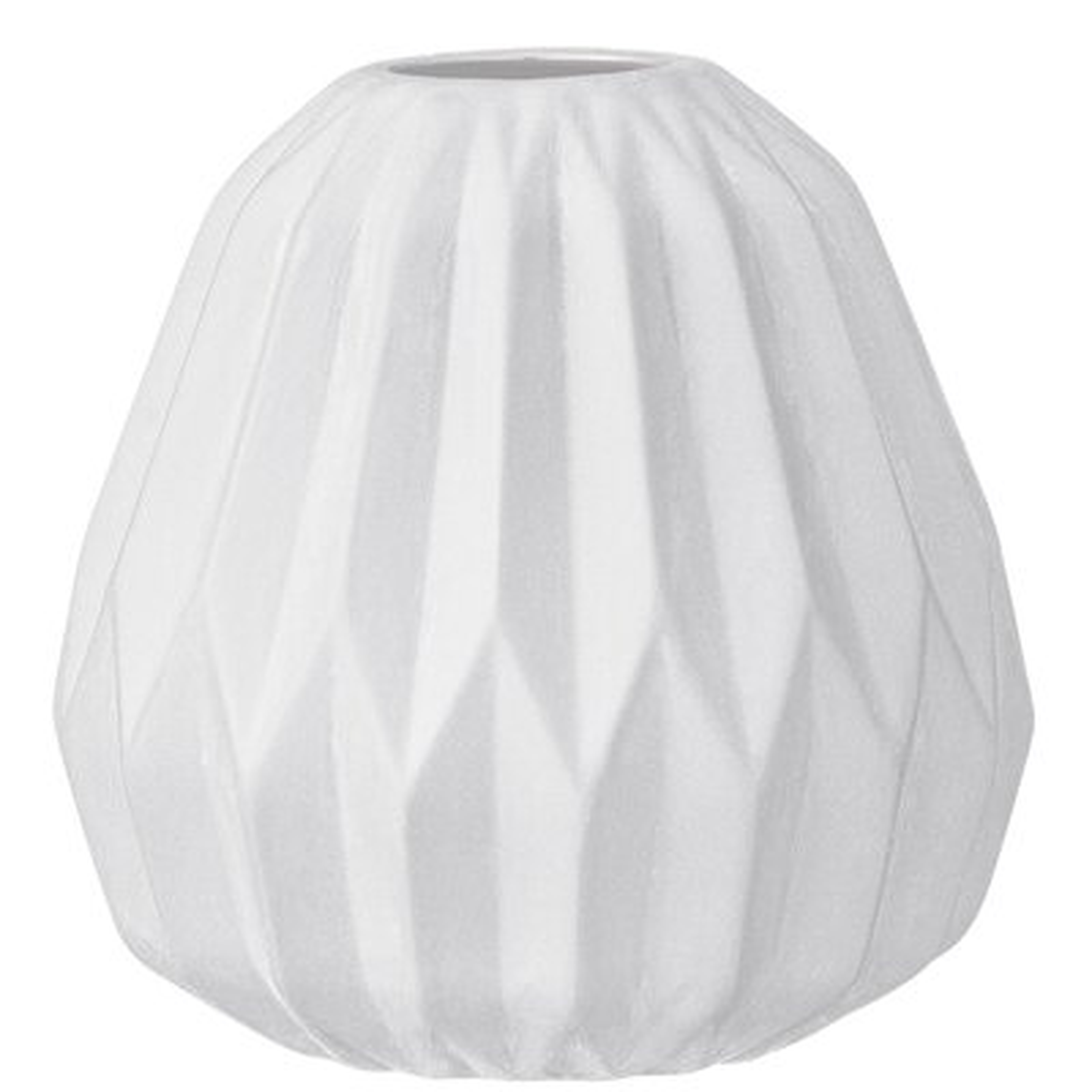 Small White Fluted Ceramic Vase - Wayfair