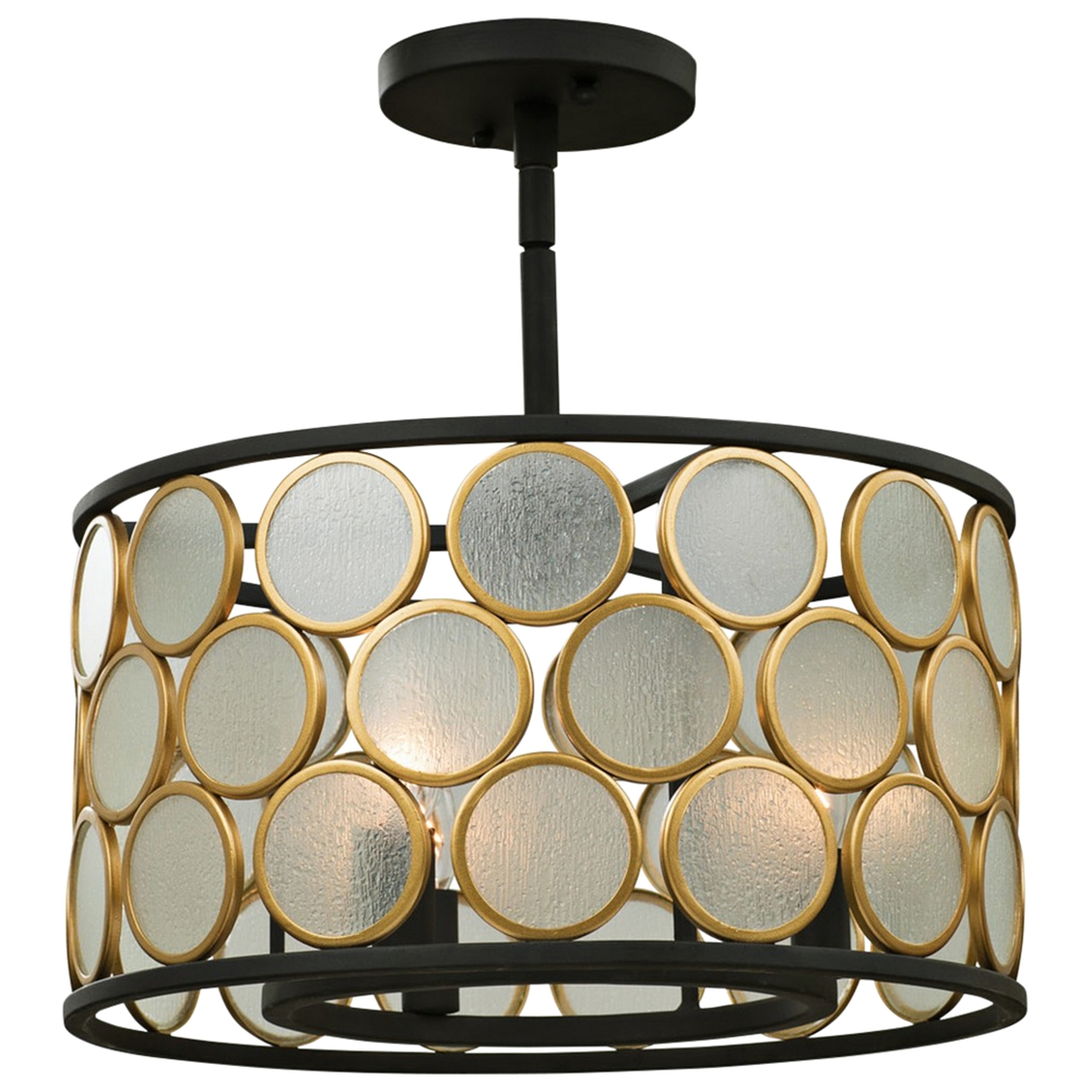 Kalco Corsa 16" Wide Matte Black and Gold Ceiling Light - Style # 64N46 - Lamps Plus
