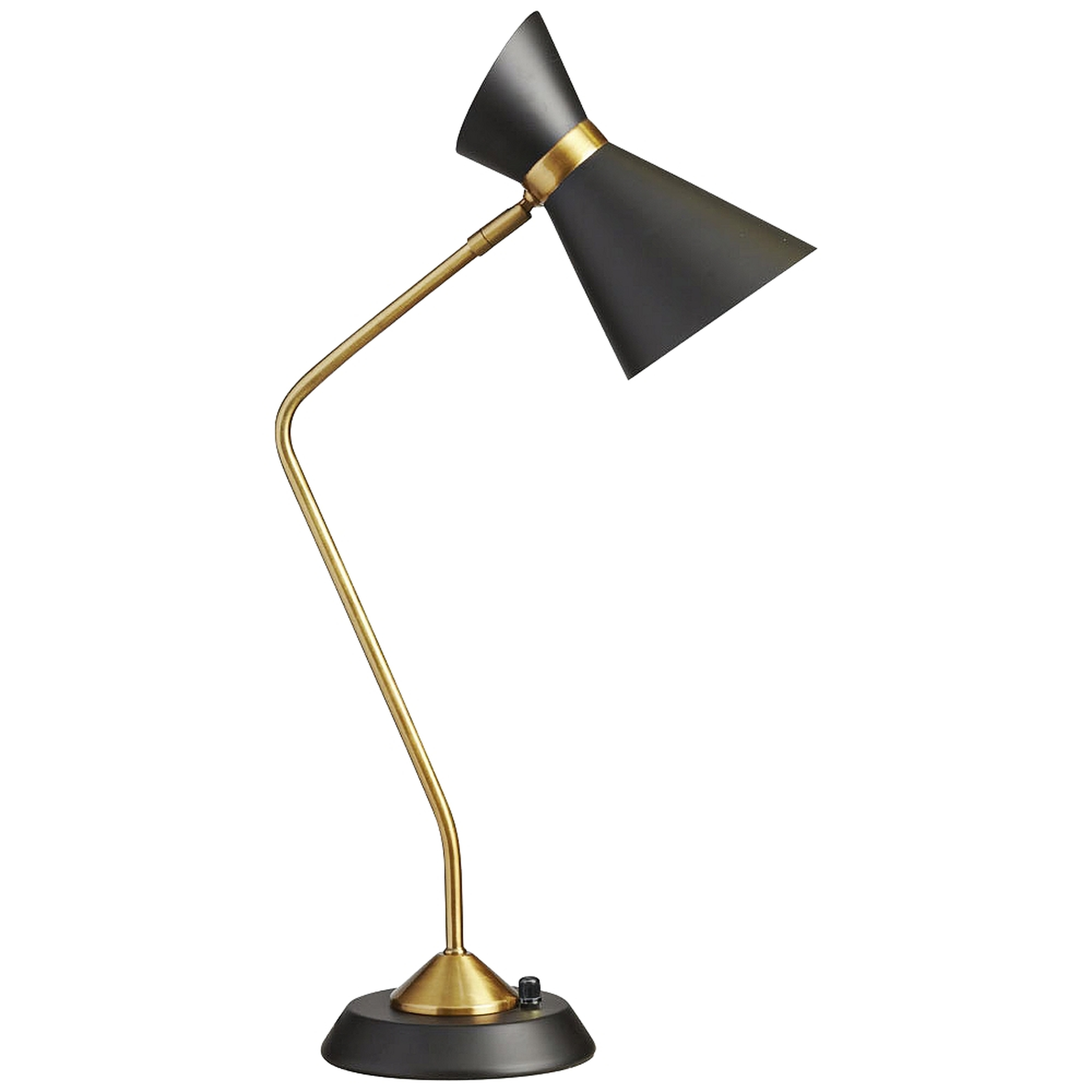 Emery Vintage Bronze and Matte Black Desk Lamp - Style # 60H28 - Lamps Plus